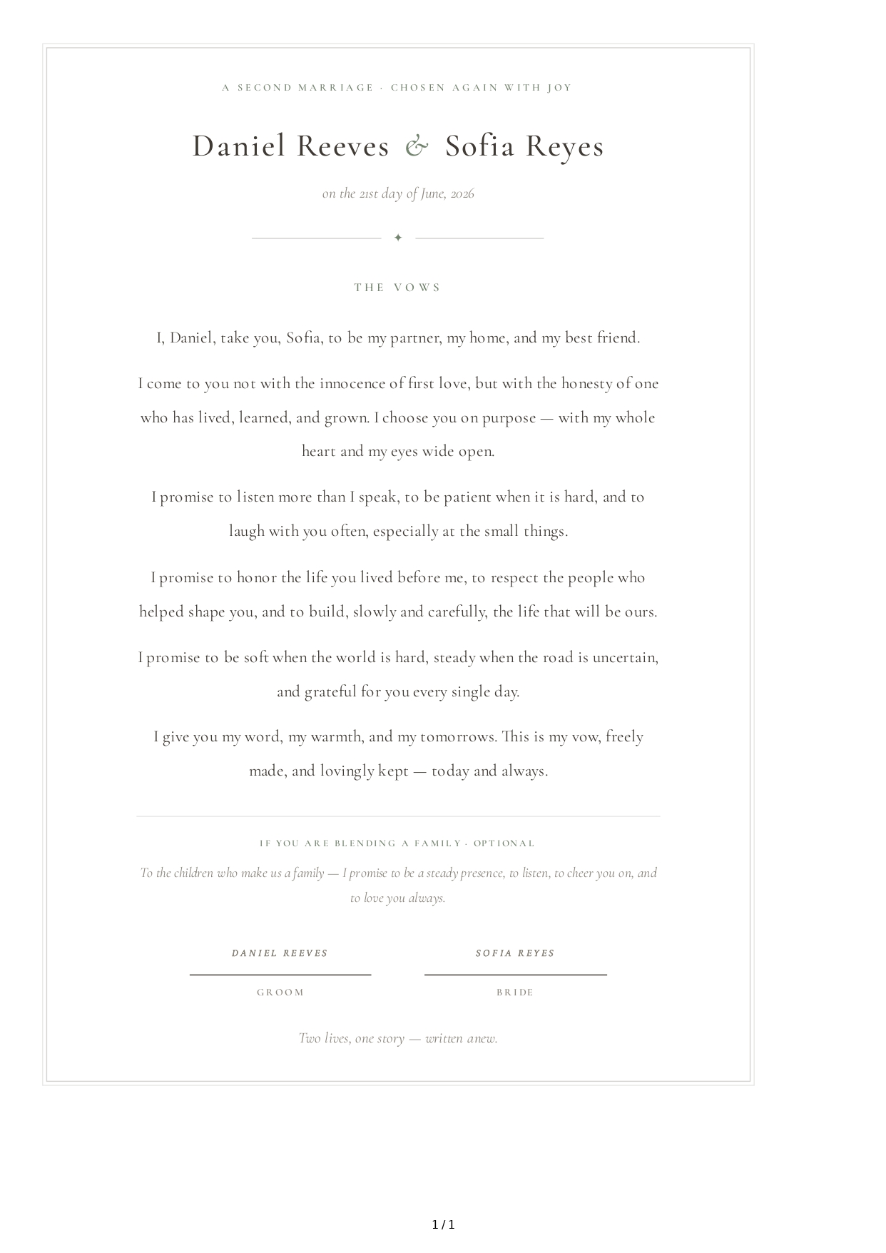 Wedding Vows for Second Marriage - Free AI Wedding Vows Generator, 50+ Real Wedding Vows Examples