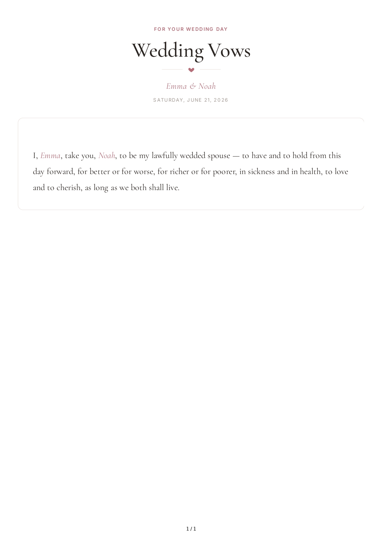 Wedding Vows for Your Future Spouse - Free AI Wedding Vows Generator, 50+ Real Wedding Vows Examples
