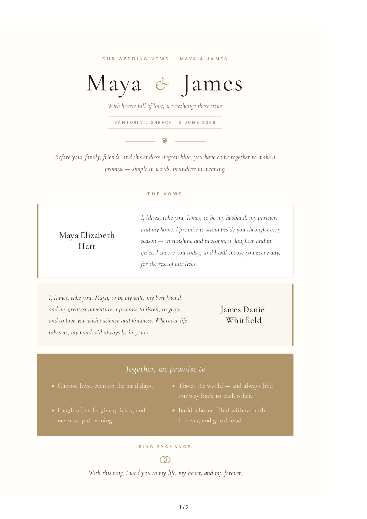 Wedding Vows for a Destination Wedding - Free AI Wedding Vows Generator, 50+ Real Wedding Vows Examples