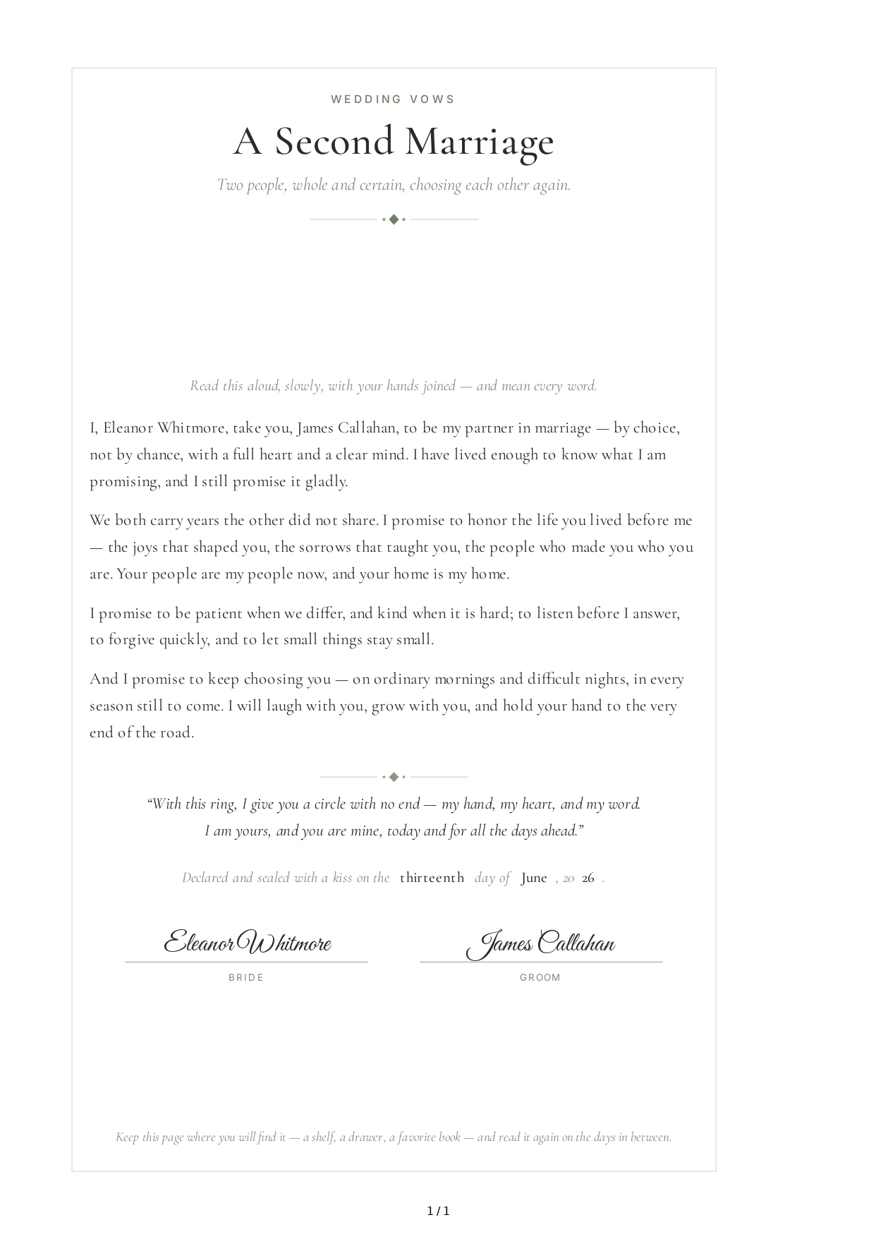 Wedding Vows for a Second Marriage - Free AI Wedding Vows Generator, 50+ Real Wedding Vows Examples