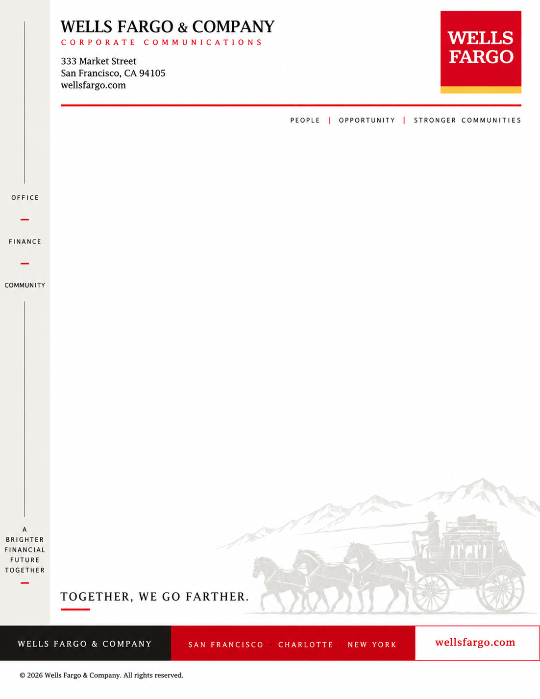 Wells Fargo Letterhead - Free AI Letterhead Generator, 50+ Real Letterhead Examples