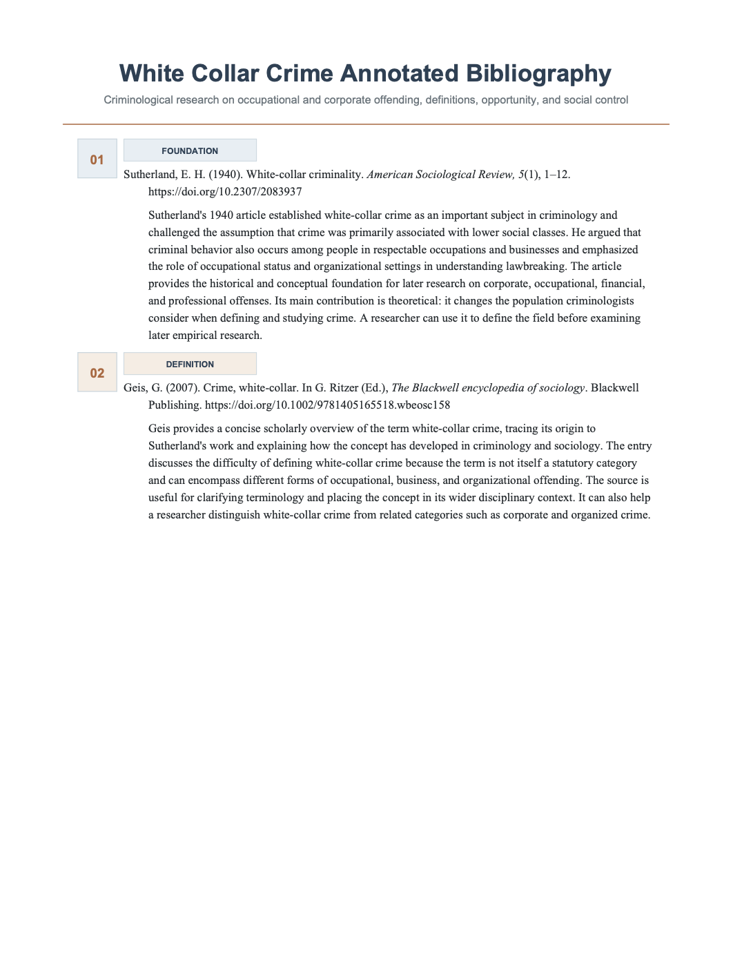 White Collar Crime Annotated Bibliography - Free AI Annotated Bibliography Generator, 50+ Real Annotated Bibliography Examples