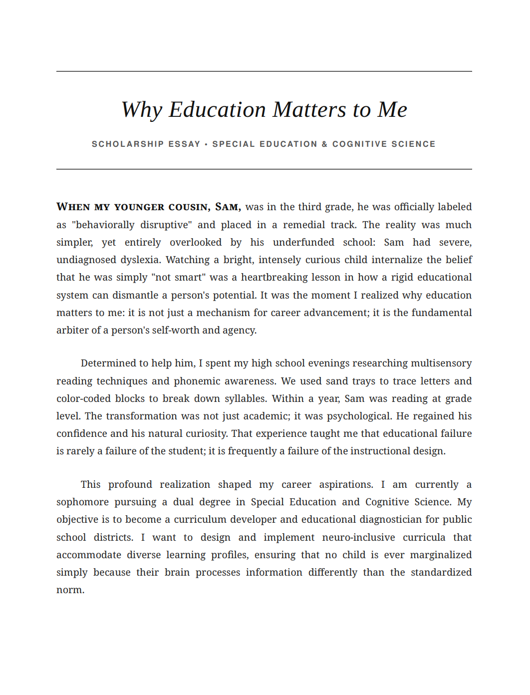 Why Education Matters to Me Scholarship Essay - Free AI Scholarship Essay Generator, 50+ Real Scholarship Essay Examples