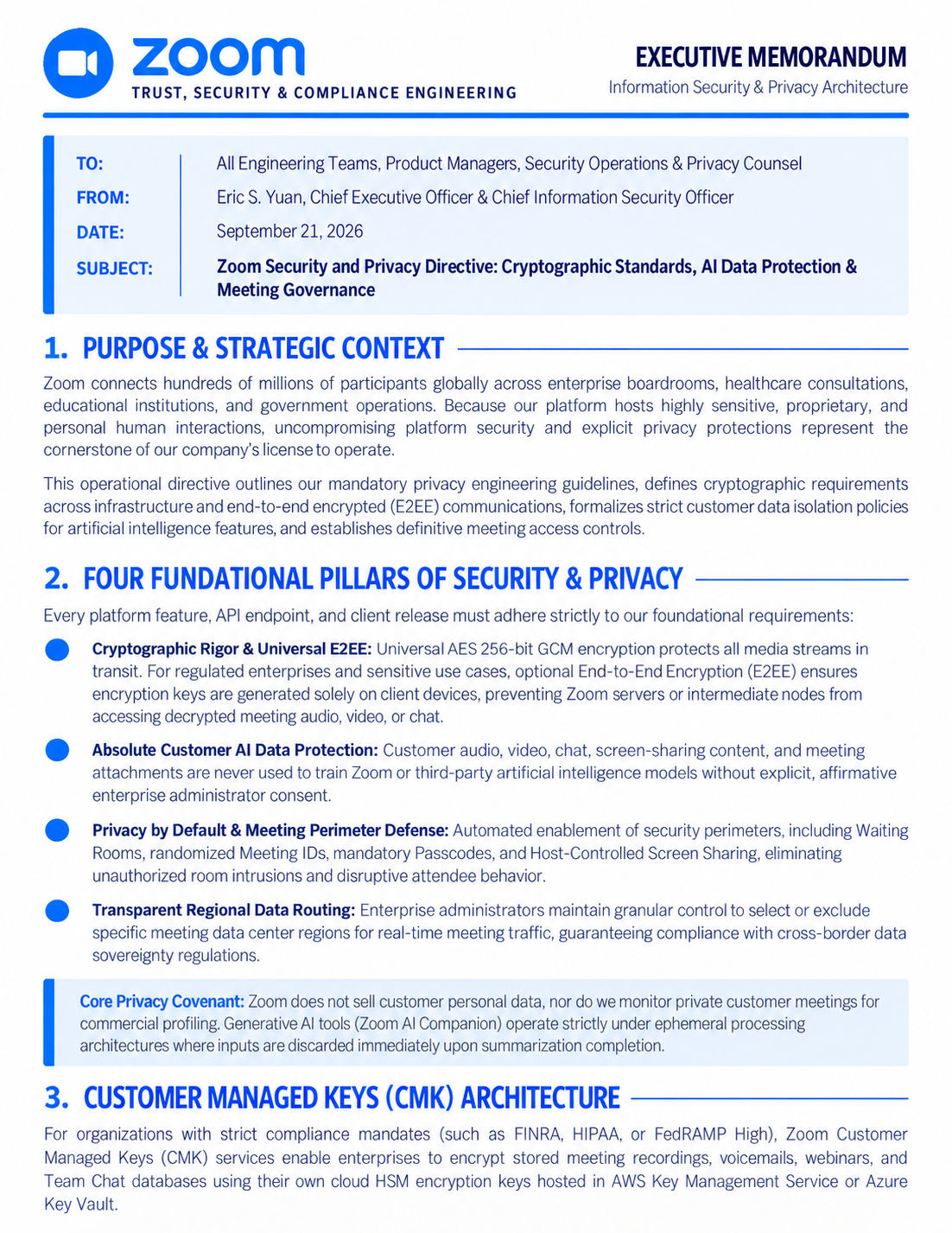 Zoom Security and Privacy Memo - Free AI Memo Generator, 50+ Real Memo Examples