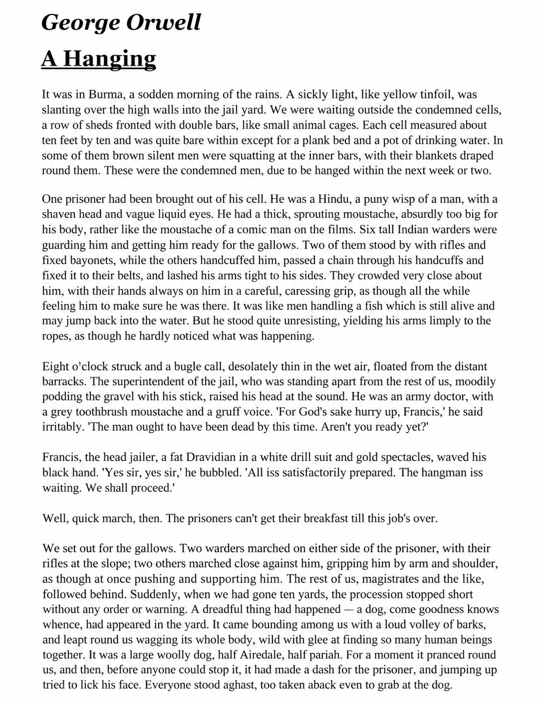 A Hanging Essay - Free AI Essay Generator, 50+ Real Essay Examples