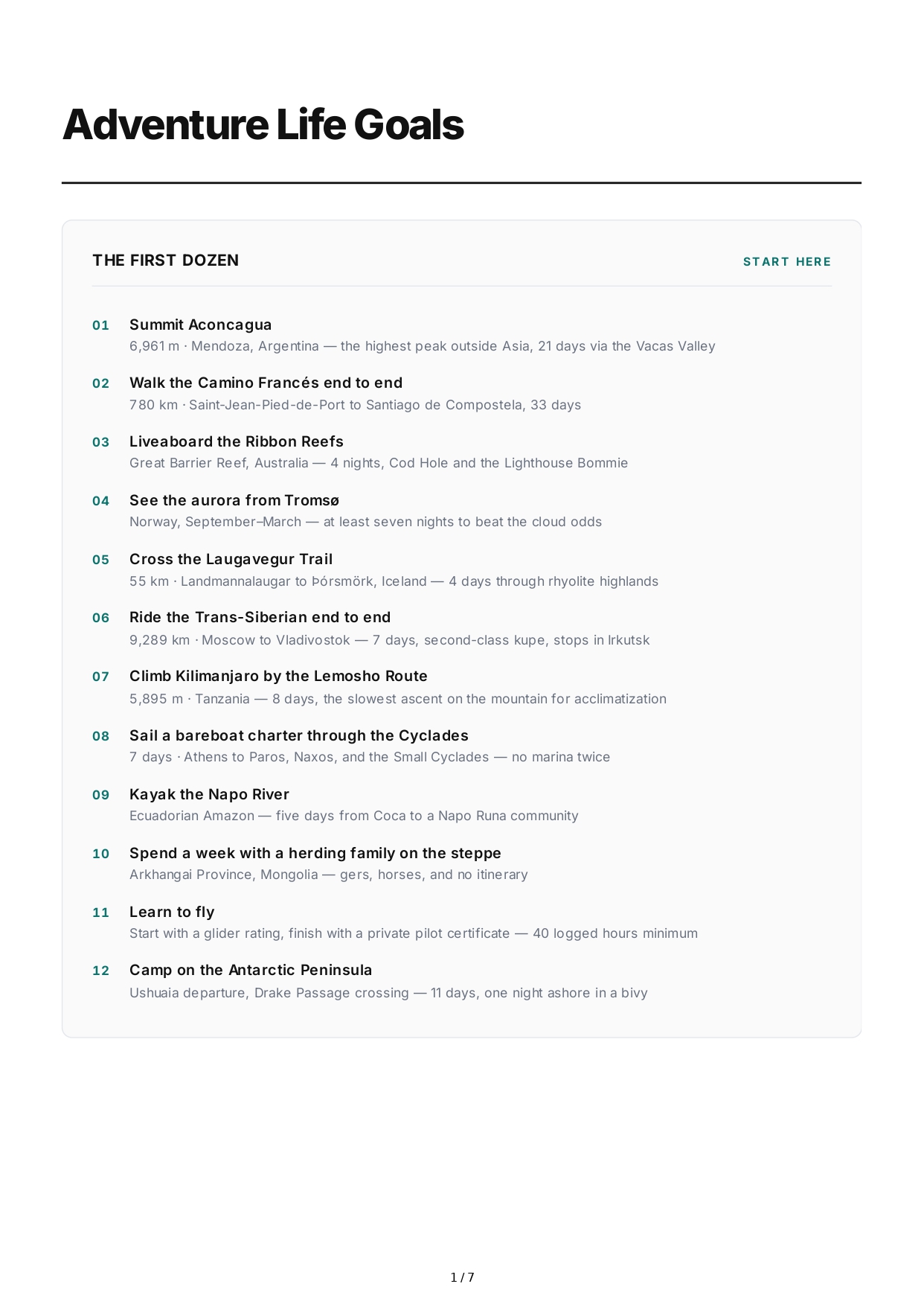 Adventure Life Goals - Free AI Life Goals Generator, 50+ Real Life Goals Examples