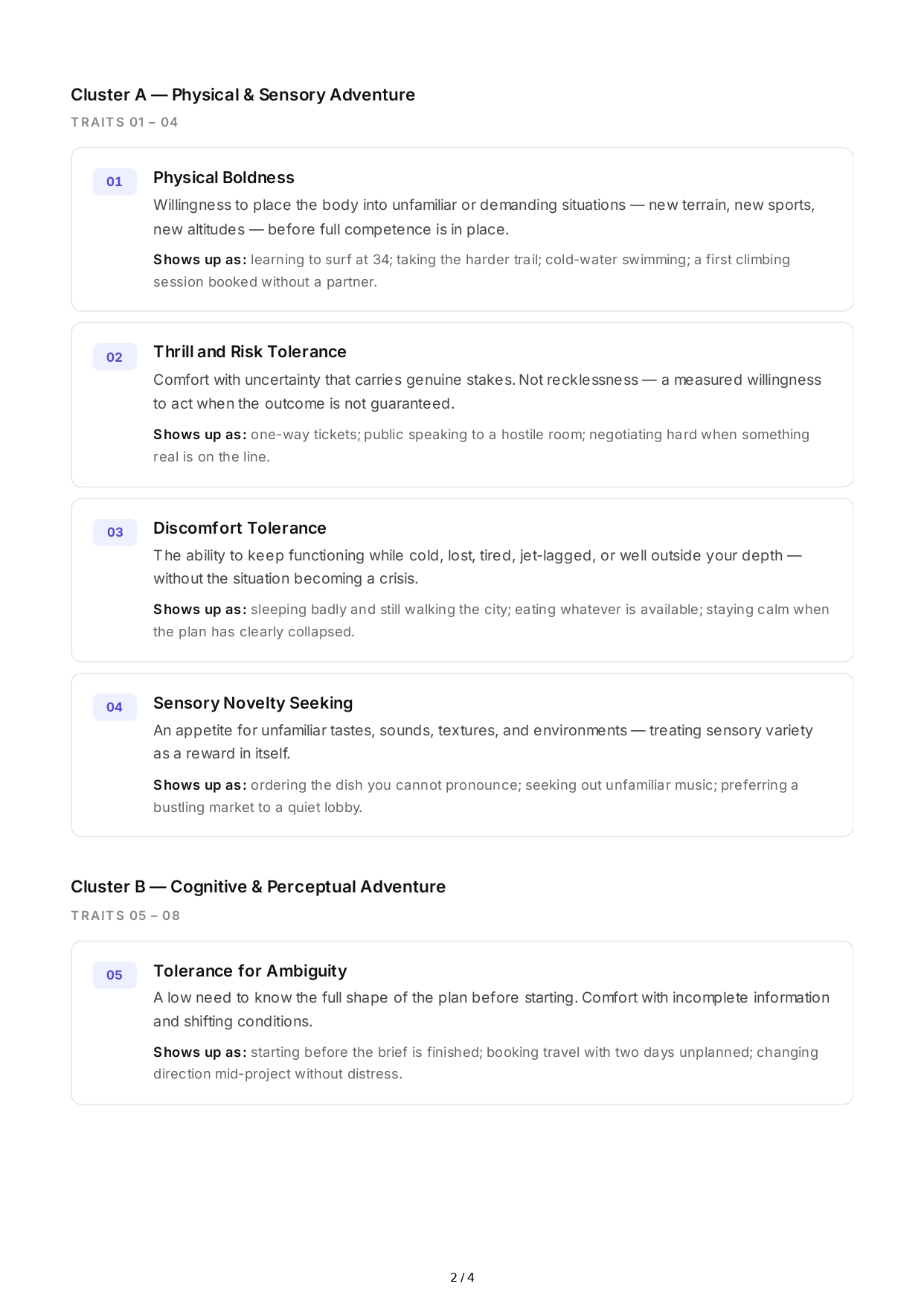 Adventurousness Personality Traits - Free AI Personality Traits Generator, 50+ Real Personality Traits Examples