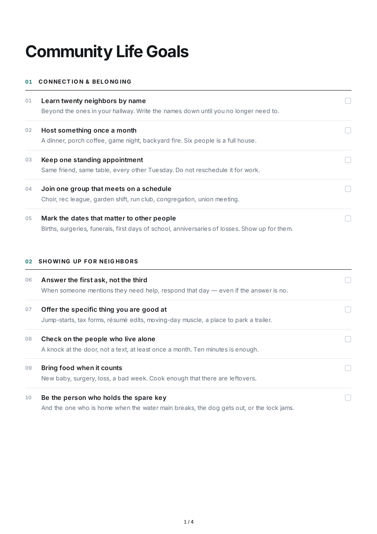 Community Life Goals - Free AI Life Goals Generator, 50+ Real Life Goals Examples