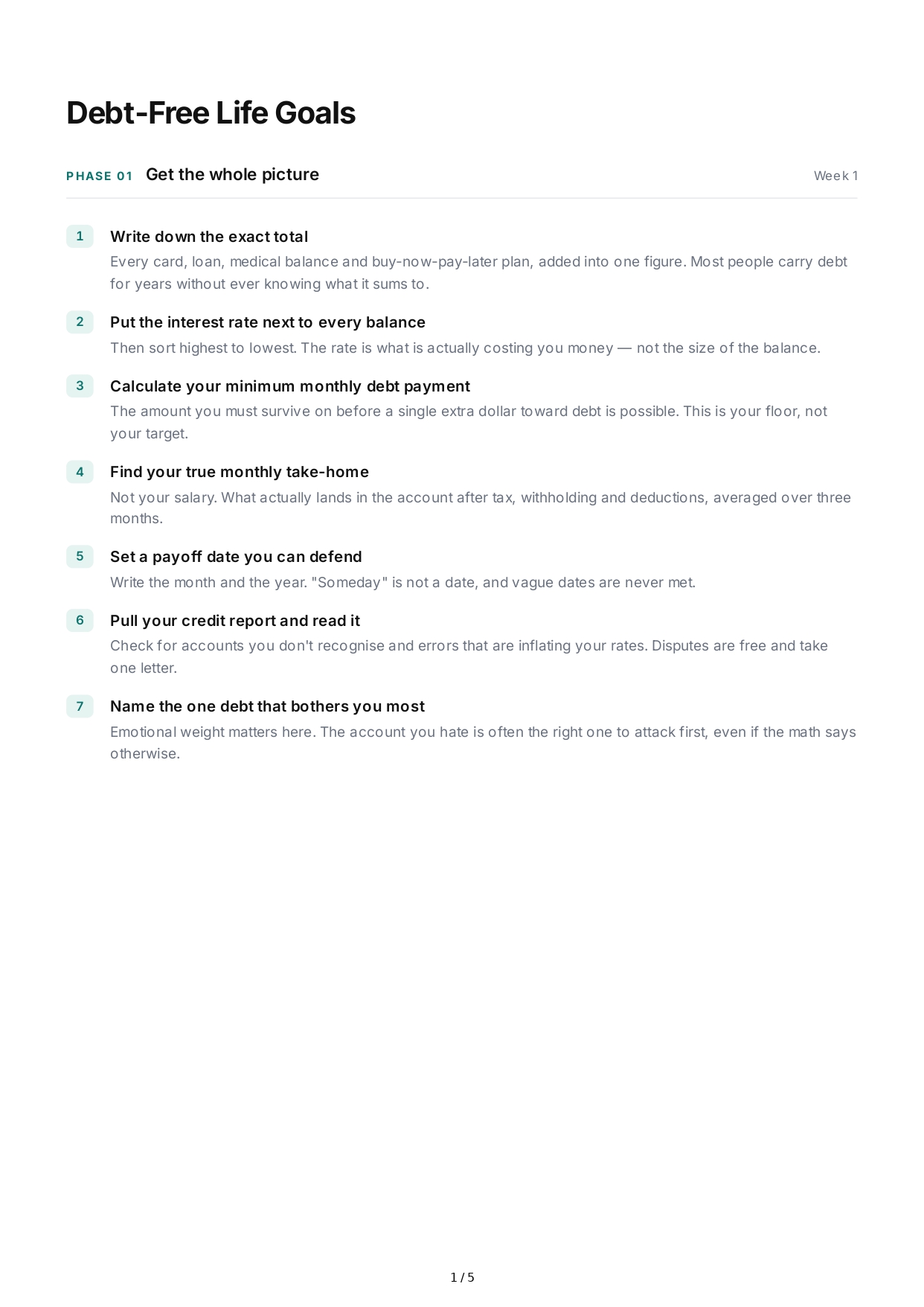 Debt-Free Life Goals - Free AI Life Goals Generator, 50+ Real Life Goals Examples