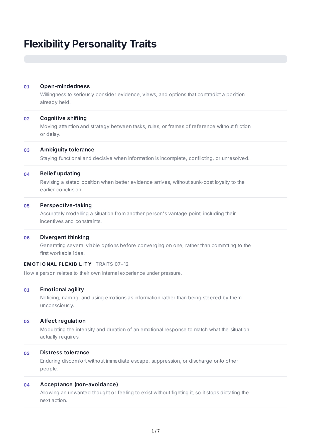 Flexibility Personality Traits - Free AI Personality Traits Generator, 50+ Real Personality Traits Examples