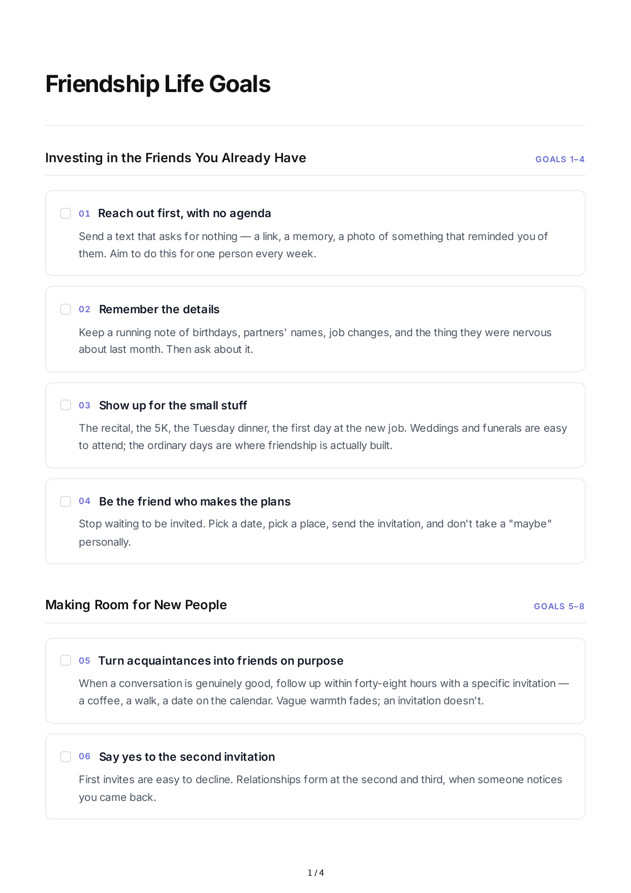 Friendship Life Goals - Free AI Life Goals Generator, 50+ Real Life Goals Examples
