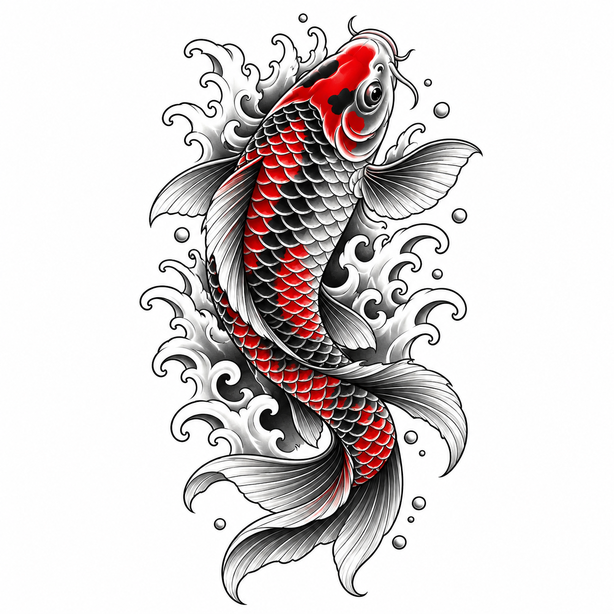 Japanese Koi Fish Tattoo - Free AI Tattoo Generator, 50+ Real Tattoo Examples