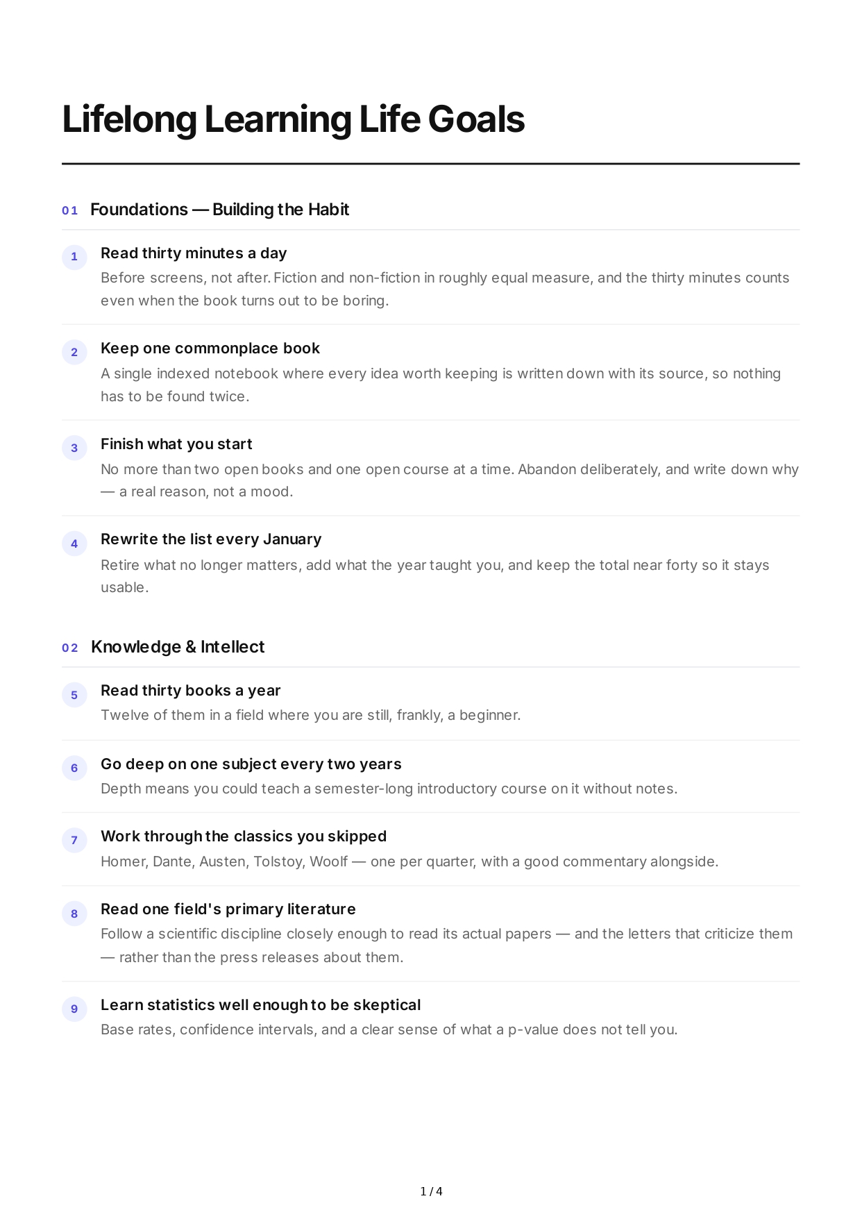 Lifelong Learning Life Goals - Free AI Life Goals Generator, 50+ Real Life Goals Examples