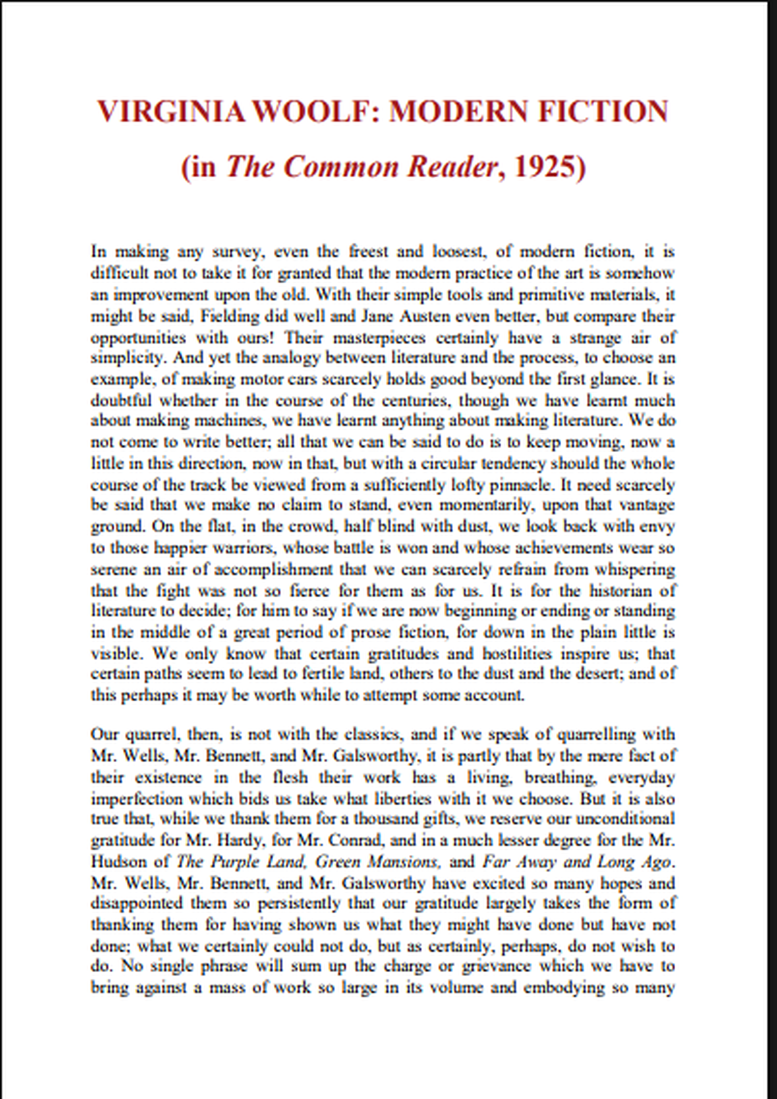 Modern Fiction Essay - Free AI Essay Generator, 50+ Real Essay Examples