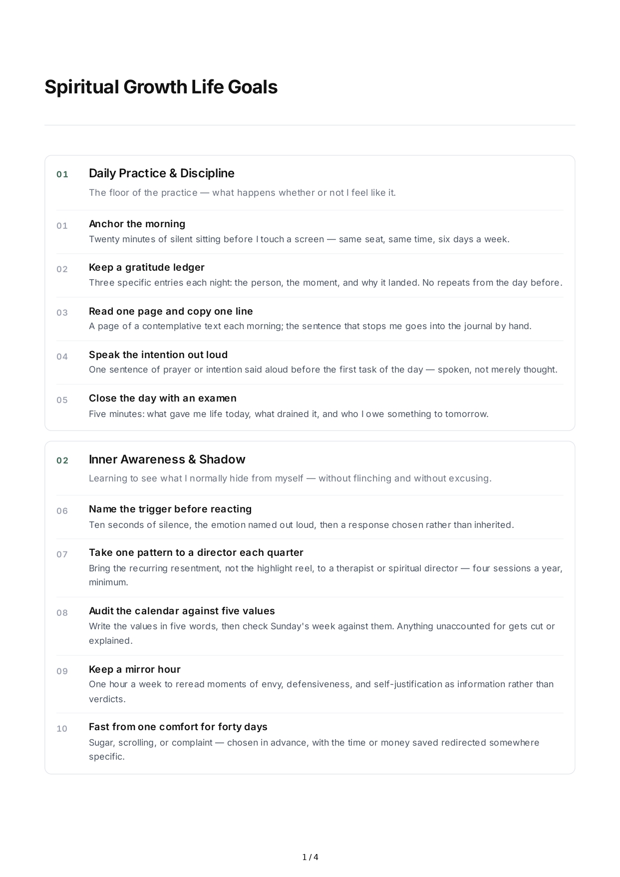 Spiritual Growth Life Goals - Free AI Life Goals Generator, 50+ Real Life Goals Examples