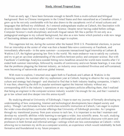 Study Abroad Proposal Essay - Free AI Essay Generator, 50+ Real Essay Examples