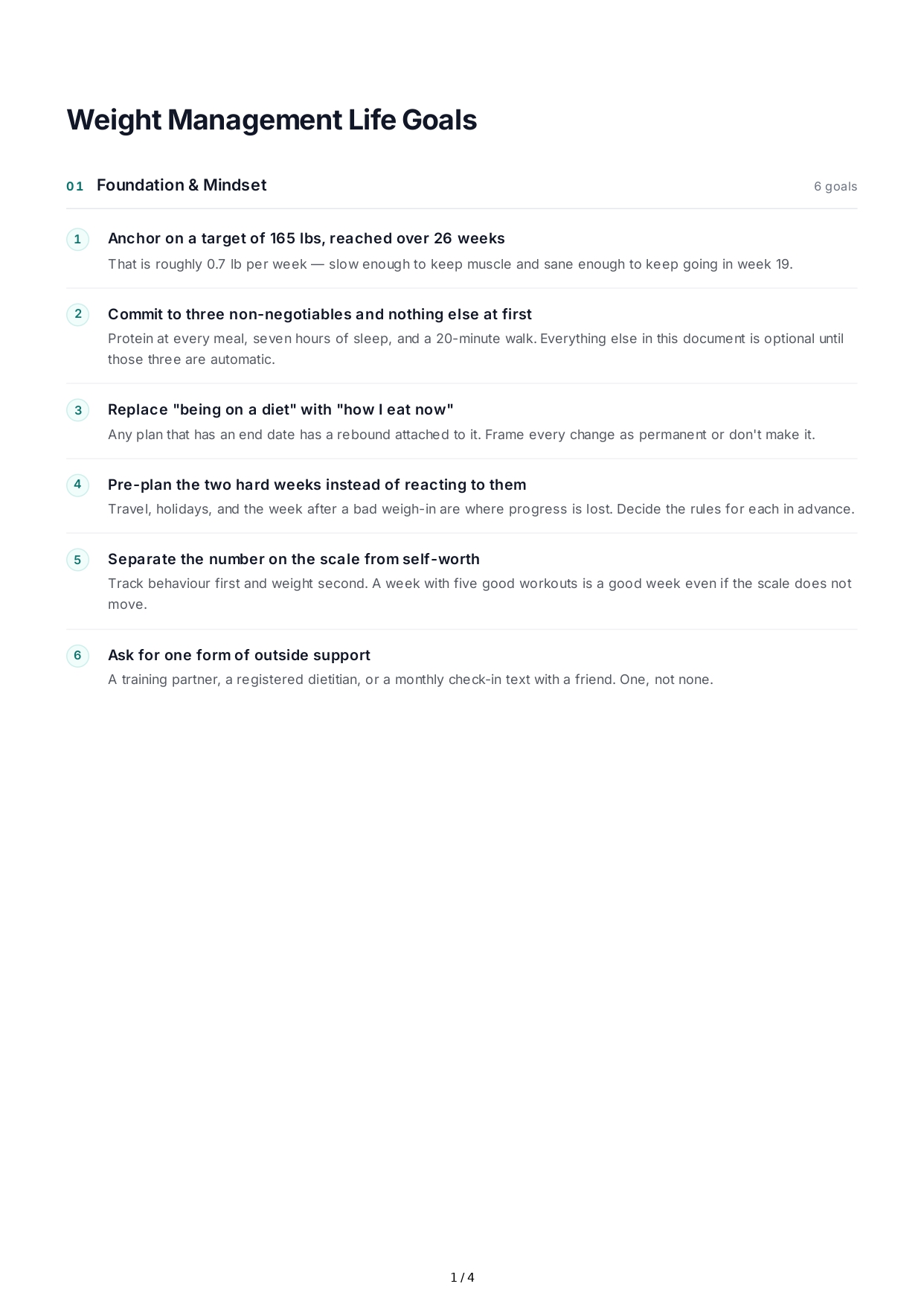 Weight Management Life Goals - Free AI Life Goals Generator, 50+ Real Life Goals Examples