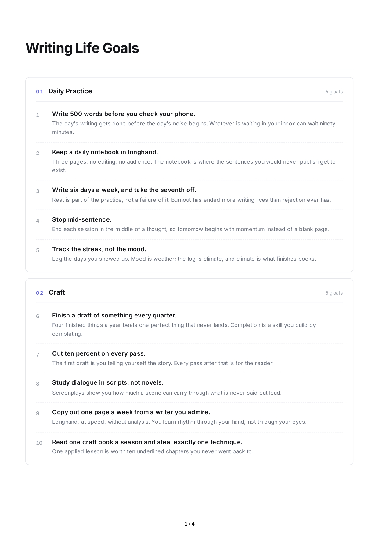 Writing Life Goals - Free AI Life Goals Generator, 50+ Real Life Goals Examples