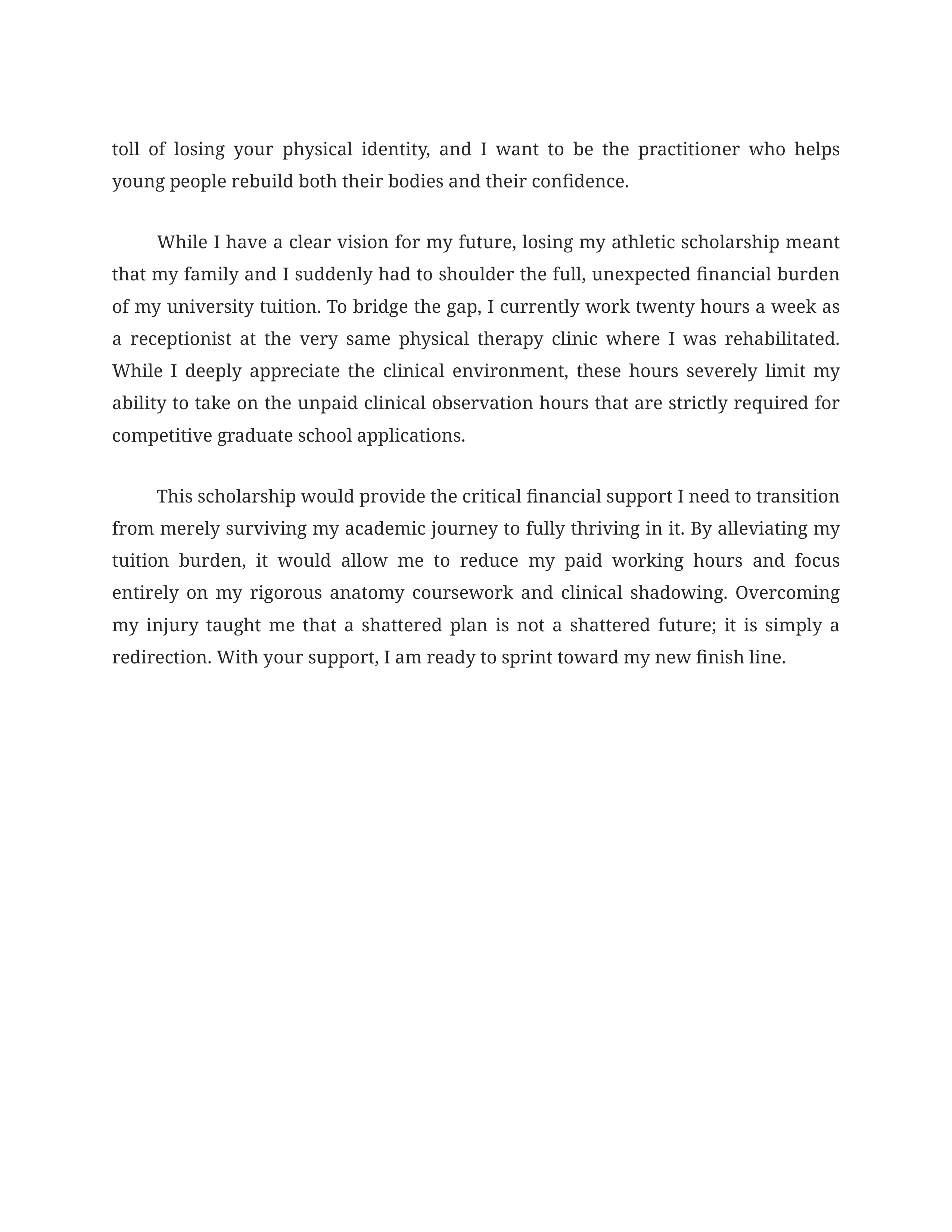 A Challenge I Overcame Scholarship Essay — page 2