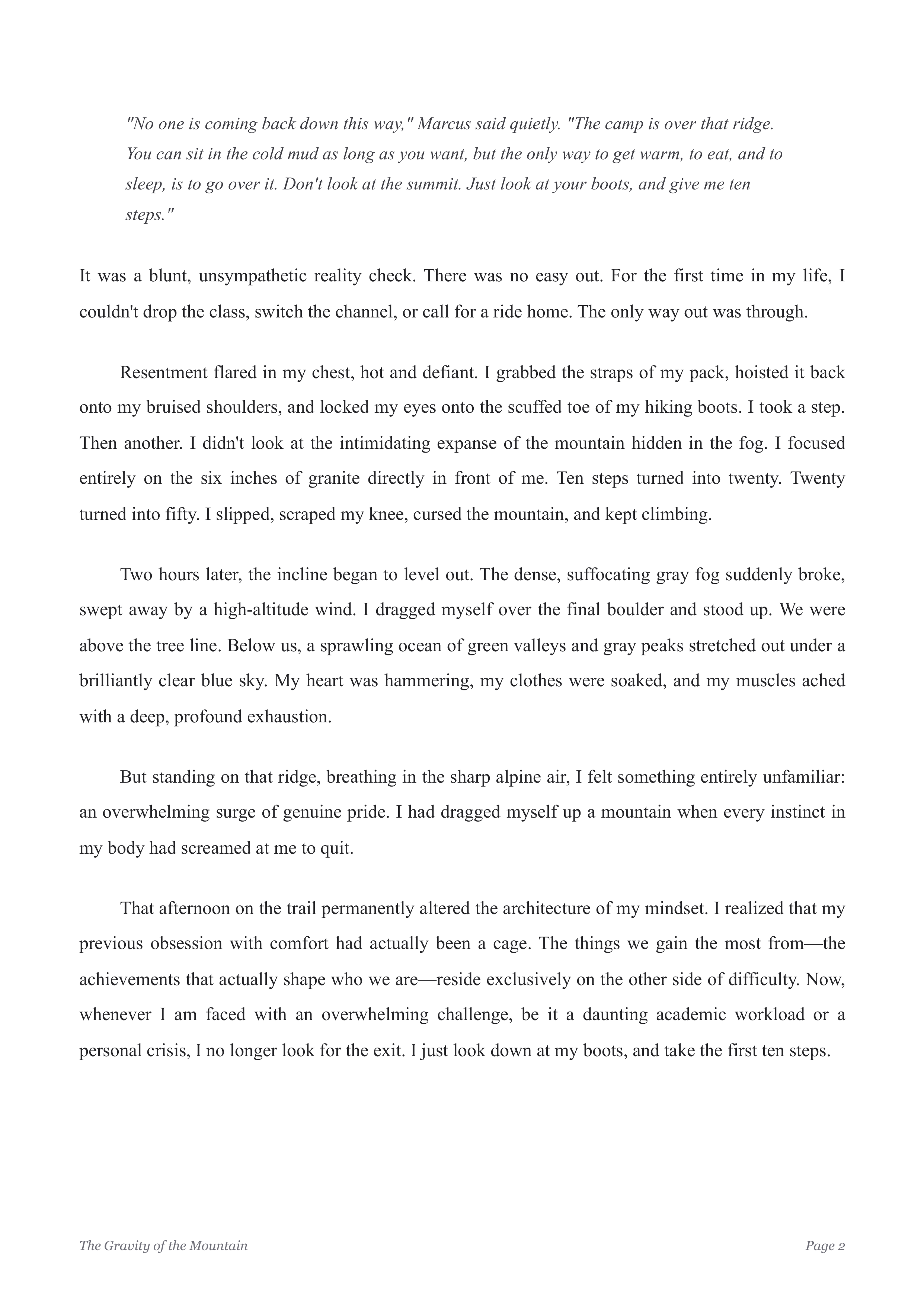 A Life-Changing Experience Narrative Essay — page 2
