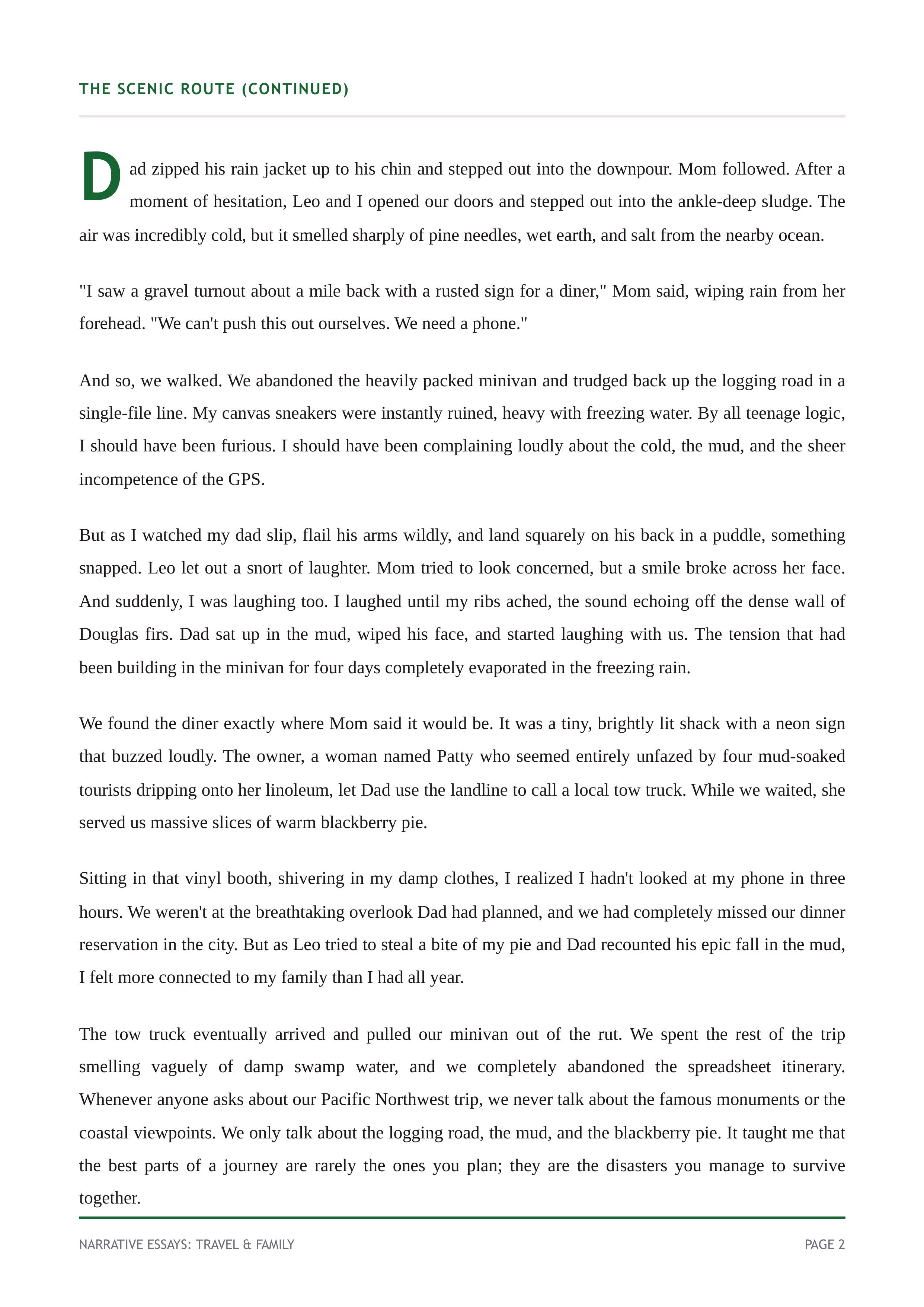 A Memorable Family Trip Narrative Essay — page 2