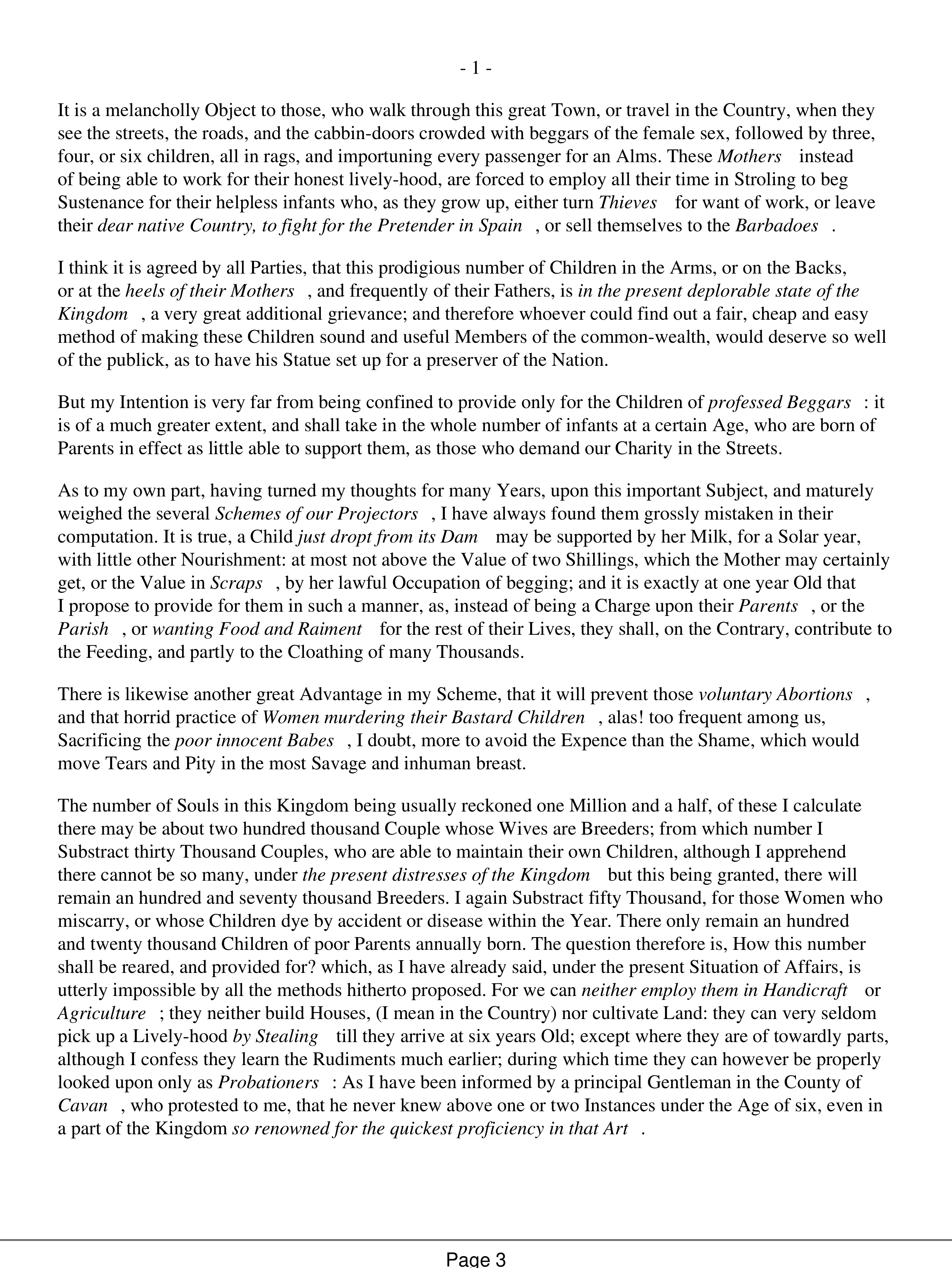 A Modest Proposal Essay — page 3