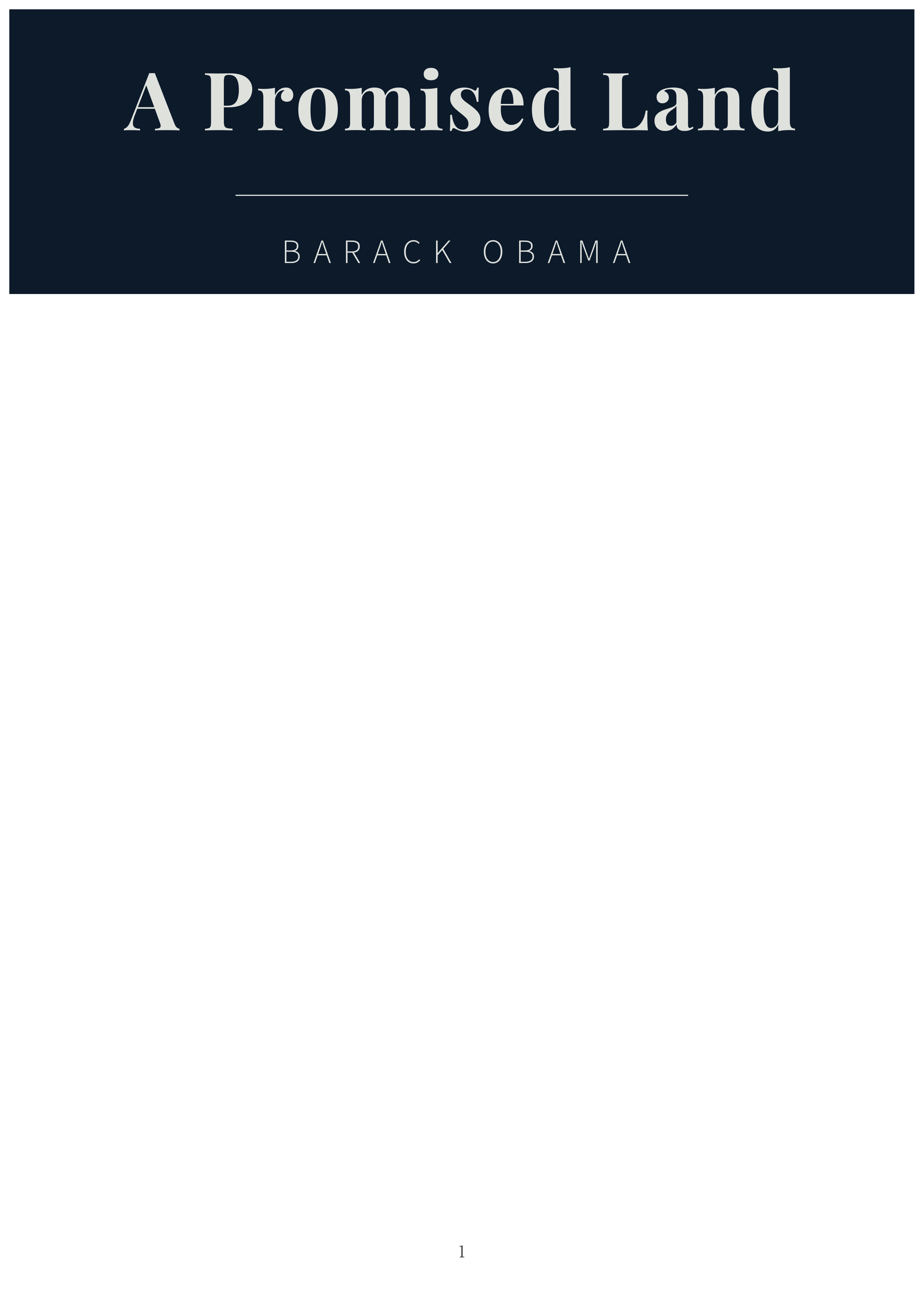 A Promised Land by Barack Obama 44th US President Autobiography — page 1