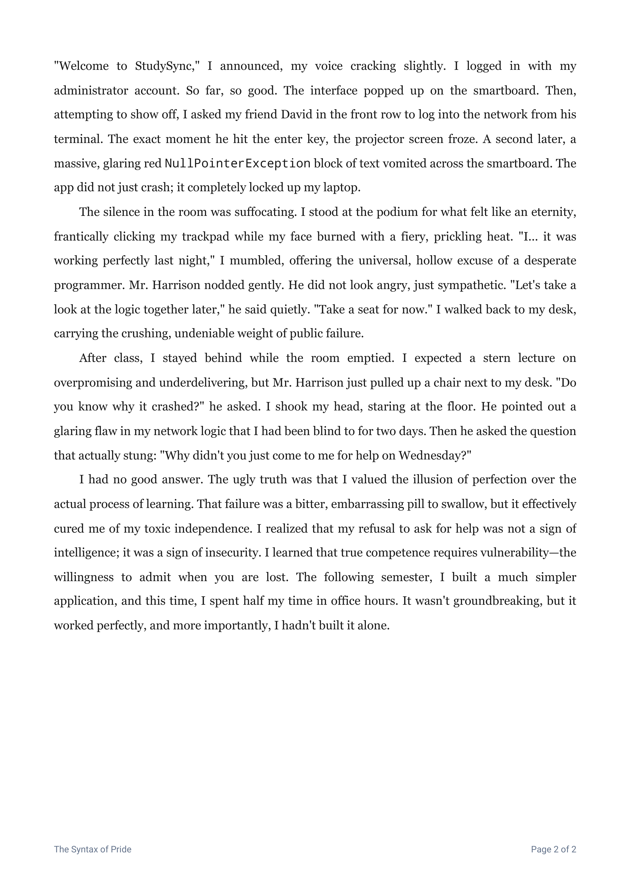 A Time I Failed and Learned Narrative Essay — page 2