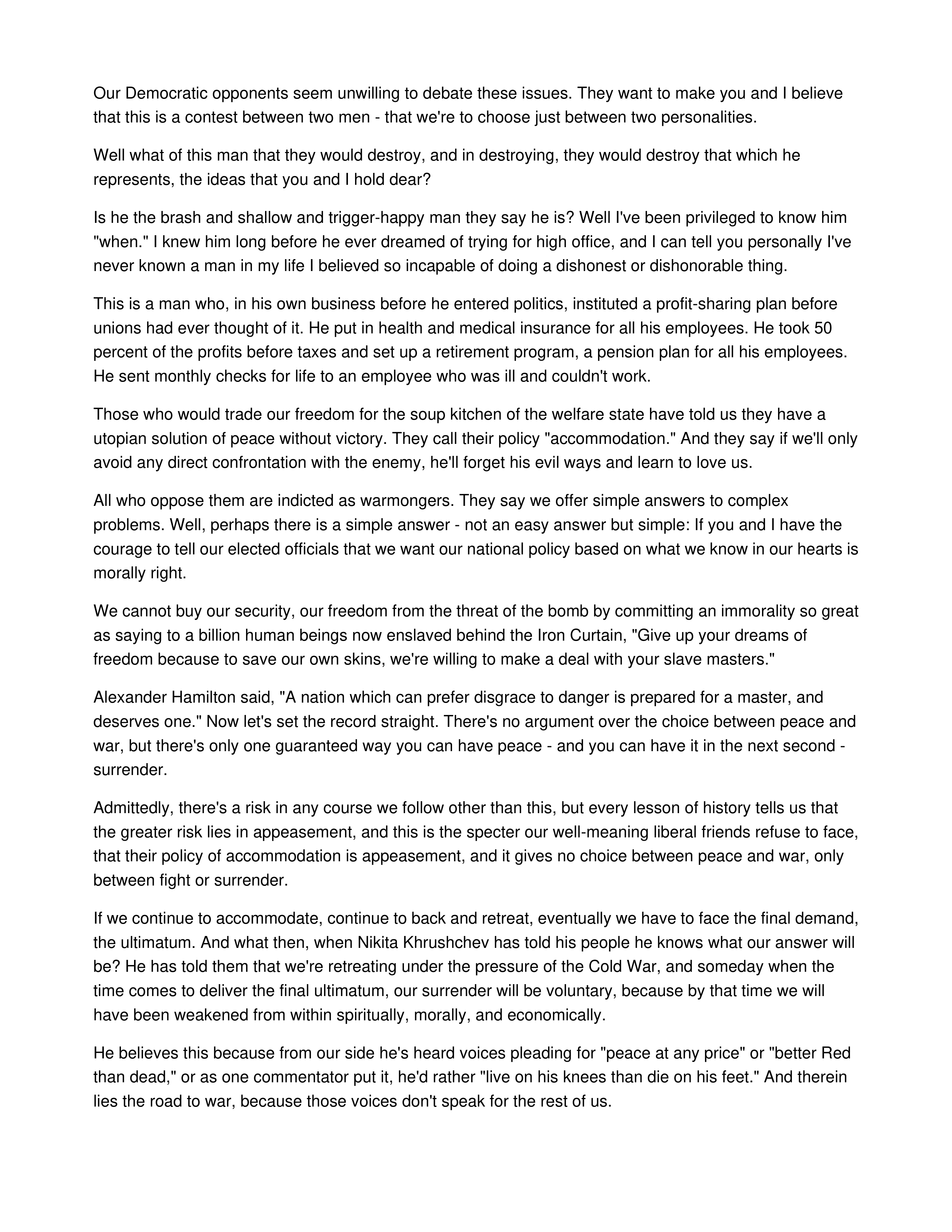 A Time for Choosing Persuasive Speech — page 4