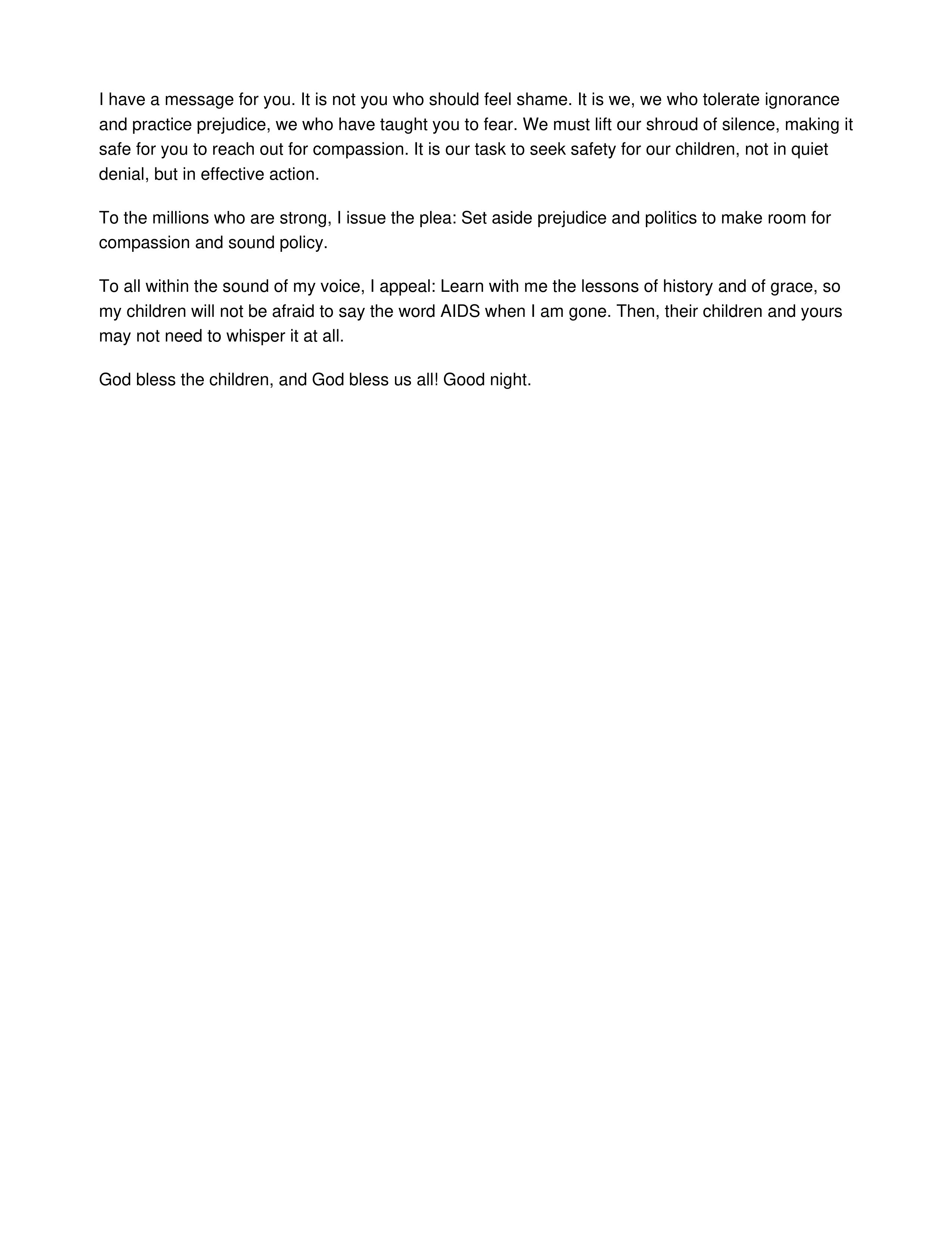 A Whisper of AIDS Persuasive Speech — page 2