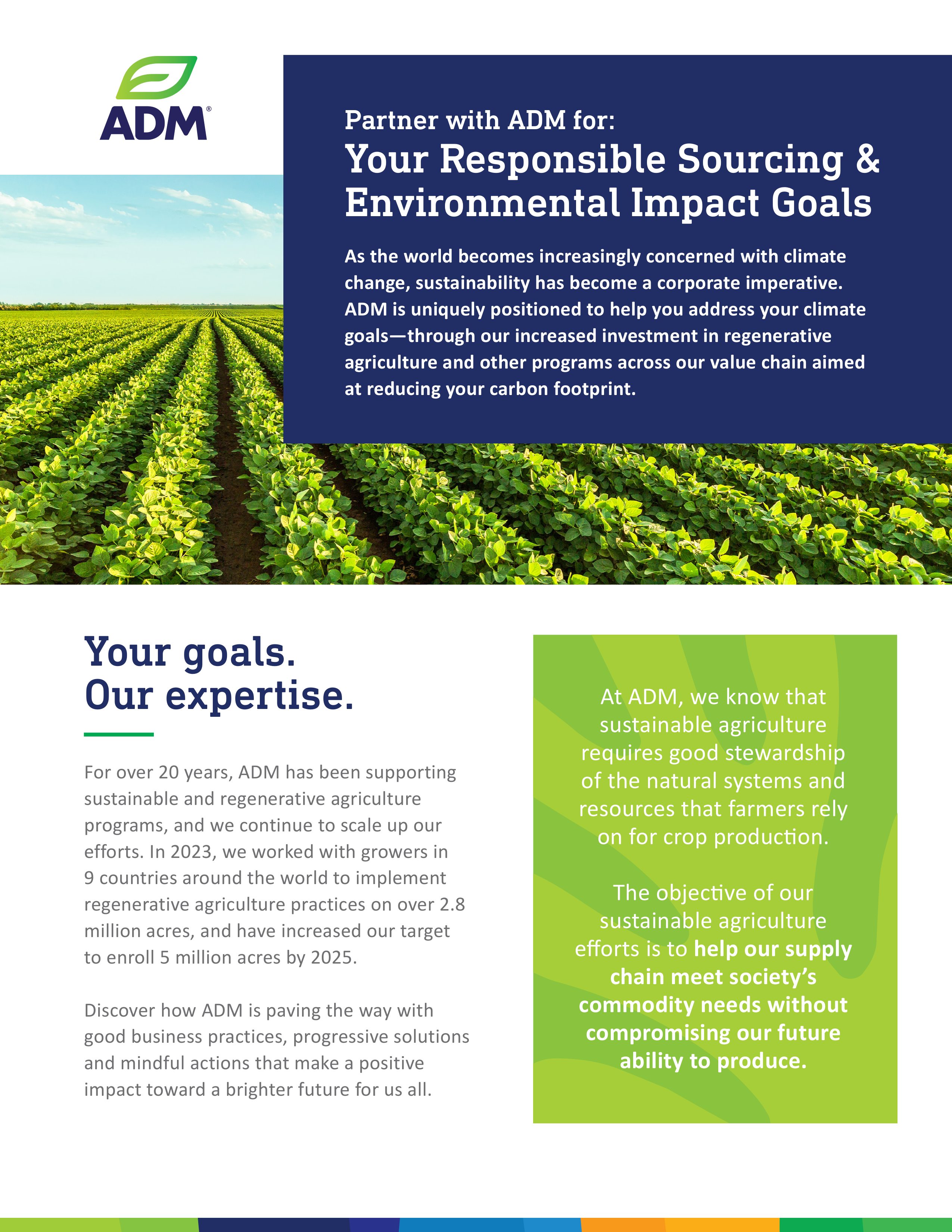 ADM Sustainable Agriculture Brochure — page 1