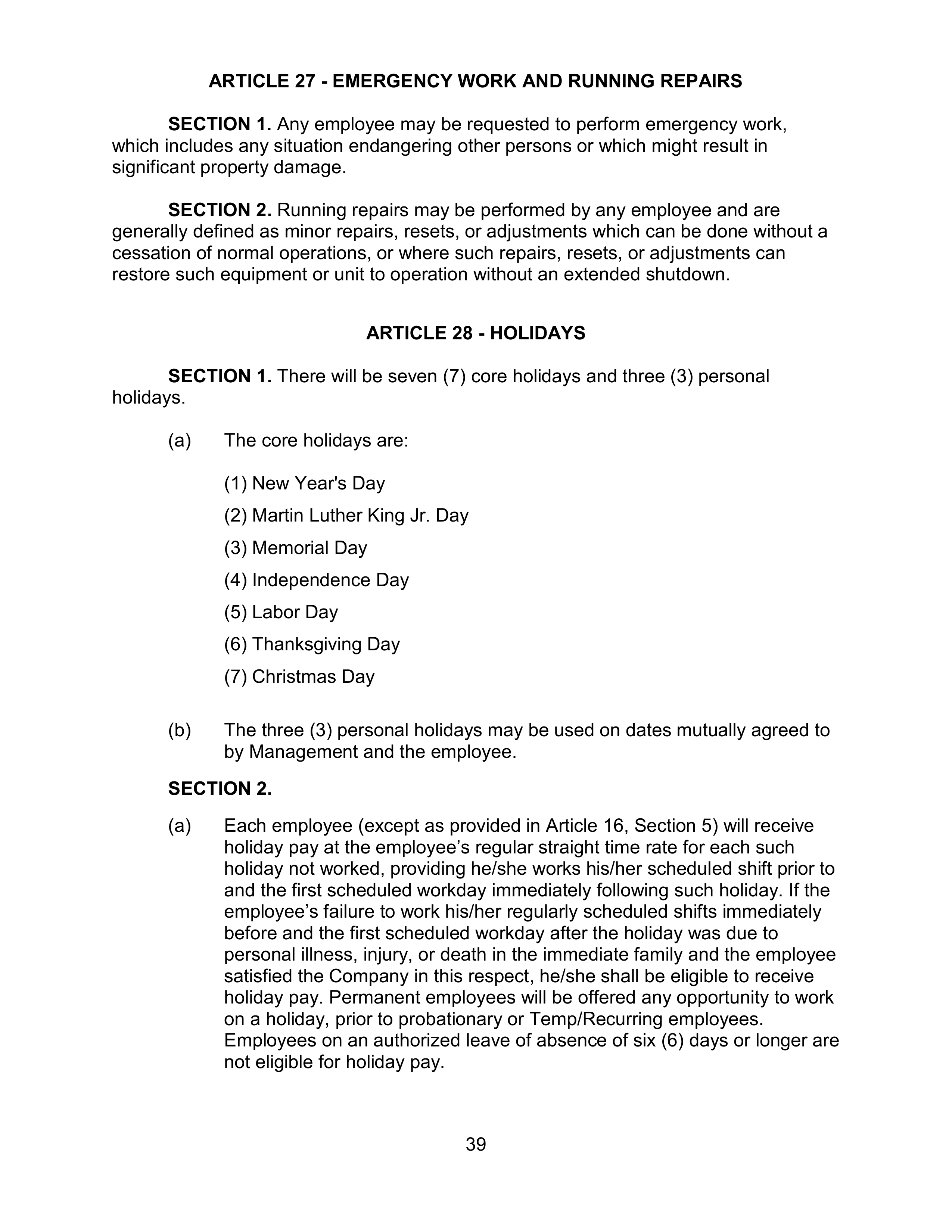 AGREEMENT BETWEEN WALT DISNEY WORLD CO. AND NORTH AMERICA’S BUILDING AND TRADES UNION — page 43