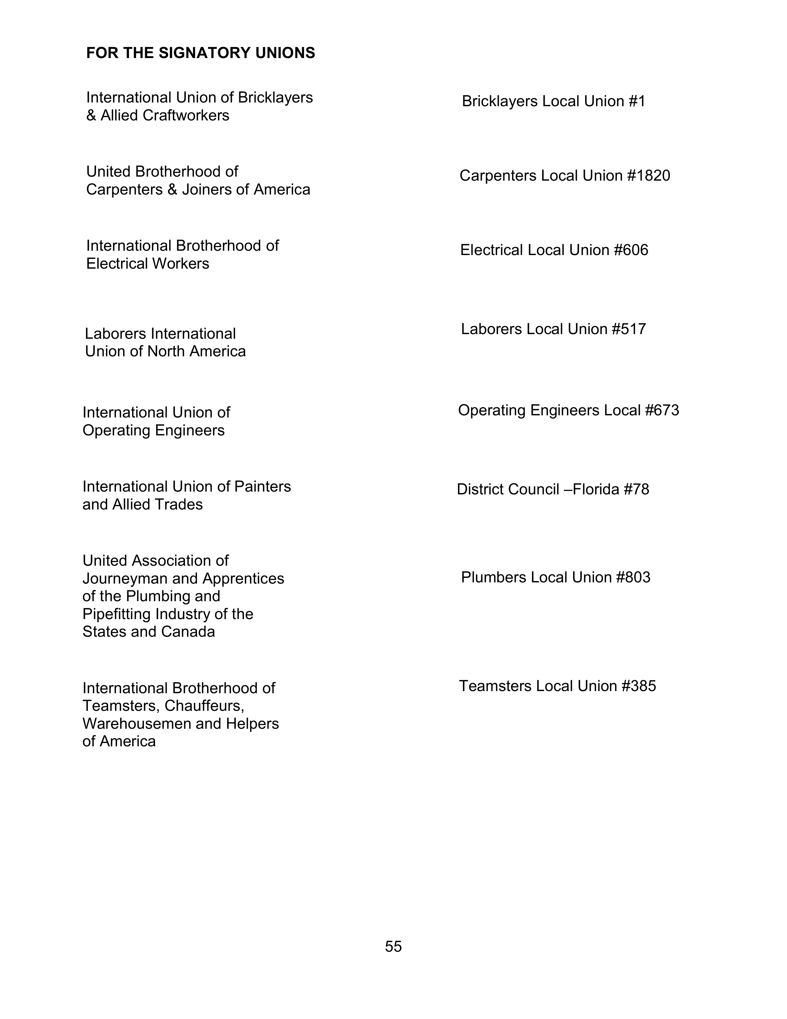 AGREEMENT BETWEEN WALT DISNEY WORLD CO. AND NORTH AMERICA’S BUILDING AND TRADES UNION — page 59