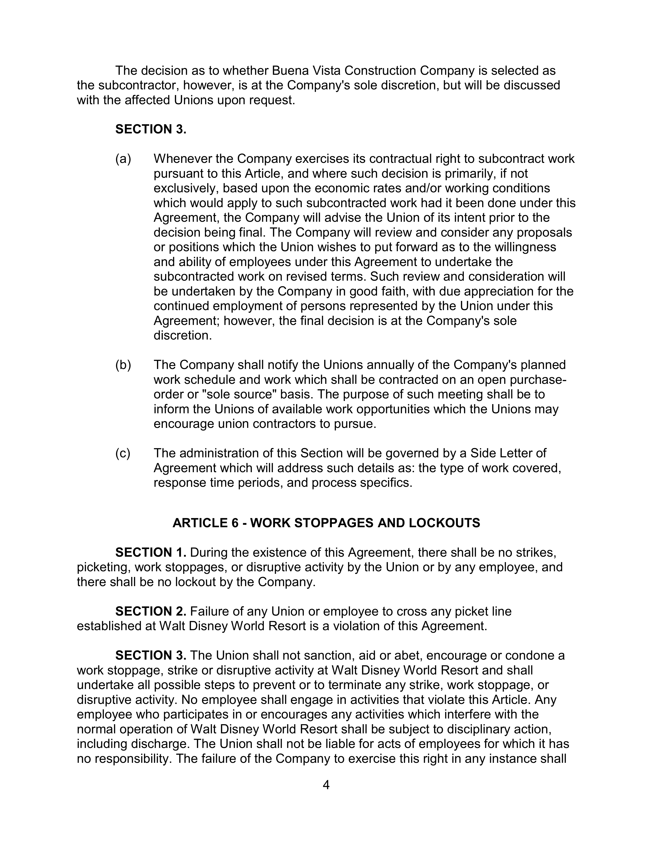 AGREEMENT BETWEEN WALT DISNEY WORLD CO. AND NORTH AMERICA’S BUILDING AND TRADES UNION — page 8