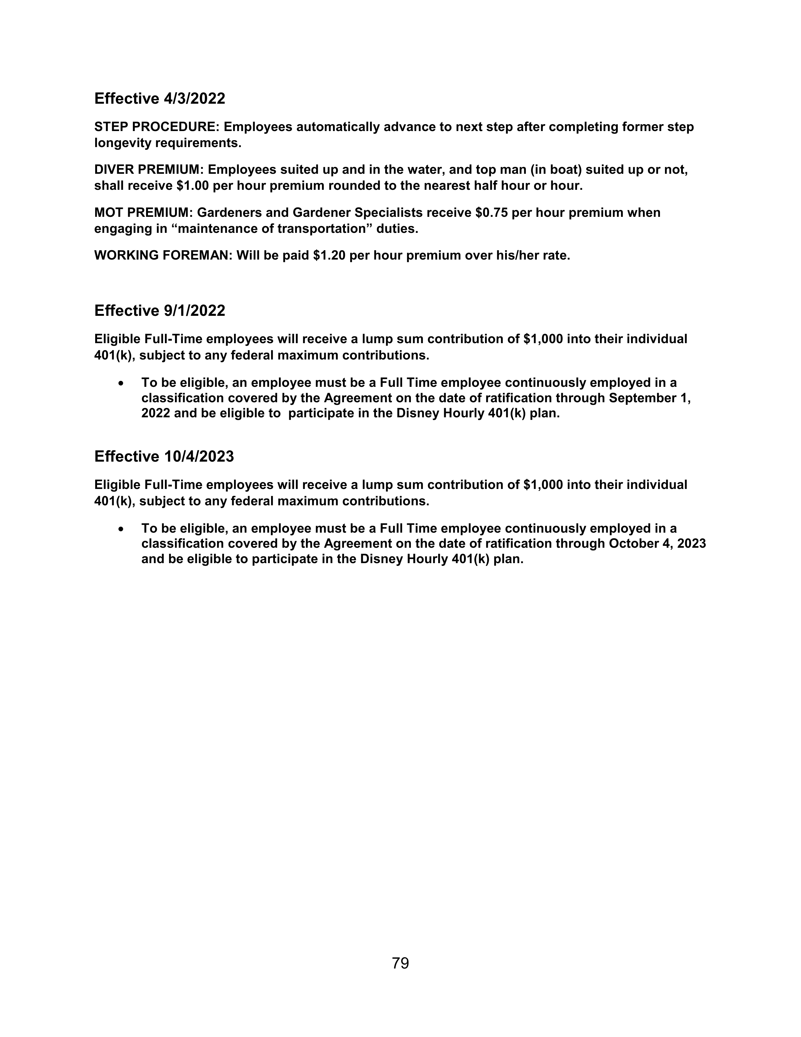AGREEMENT BETWEEN WALT DISNEY WORLD CO. AND NORTH AMERICA’S BUILDING AND TRADES UNION — page 83