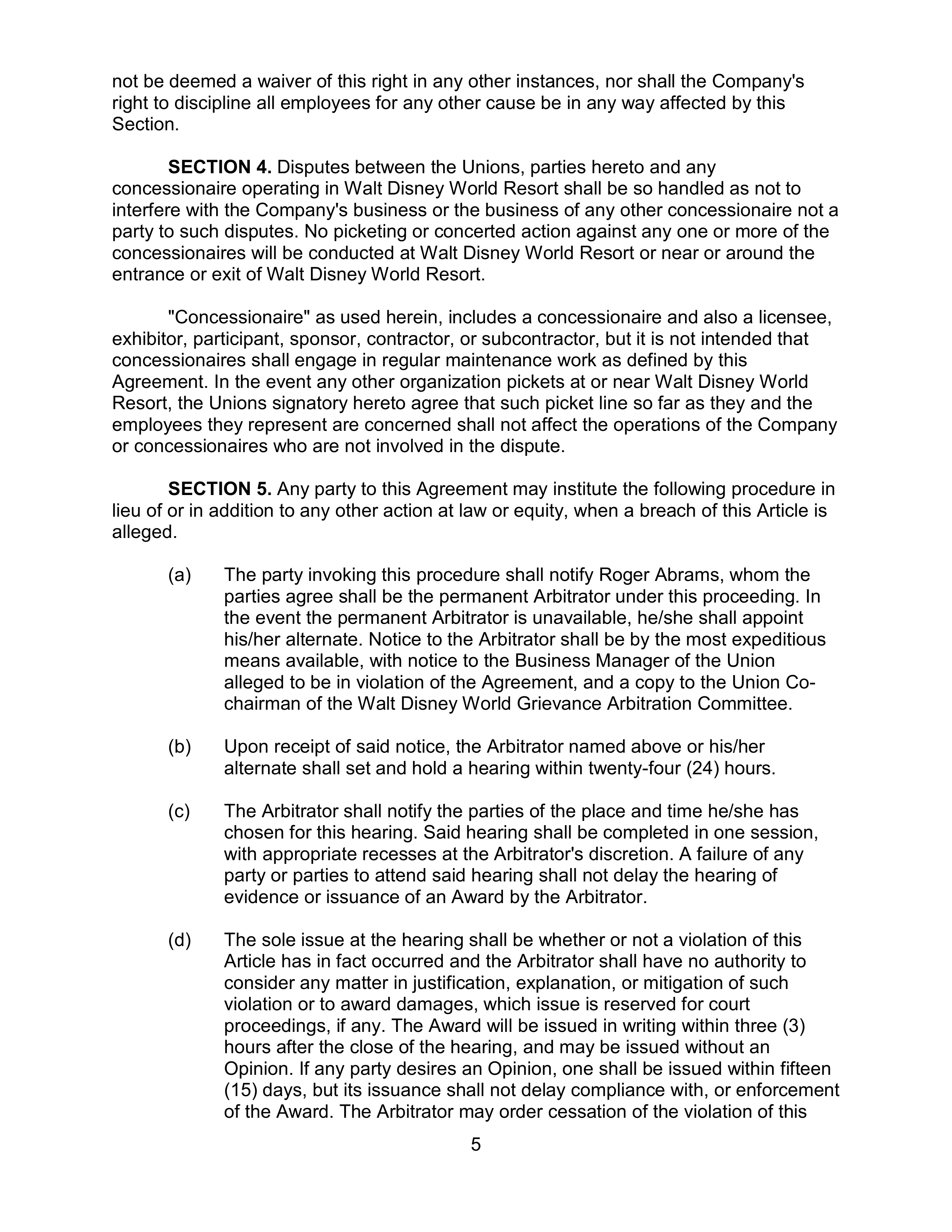 AGREEMENT BETWEEN WALT DISNEY WORLD CO. AND NORTH AMERICA’S BUILDING AND TRADES UNION — page 9