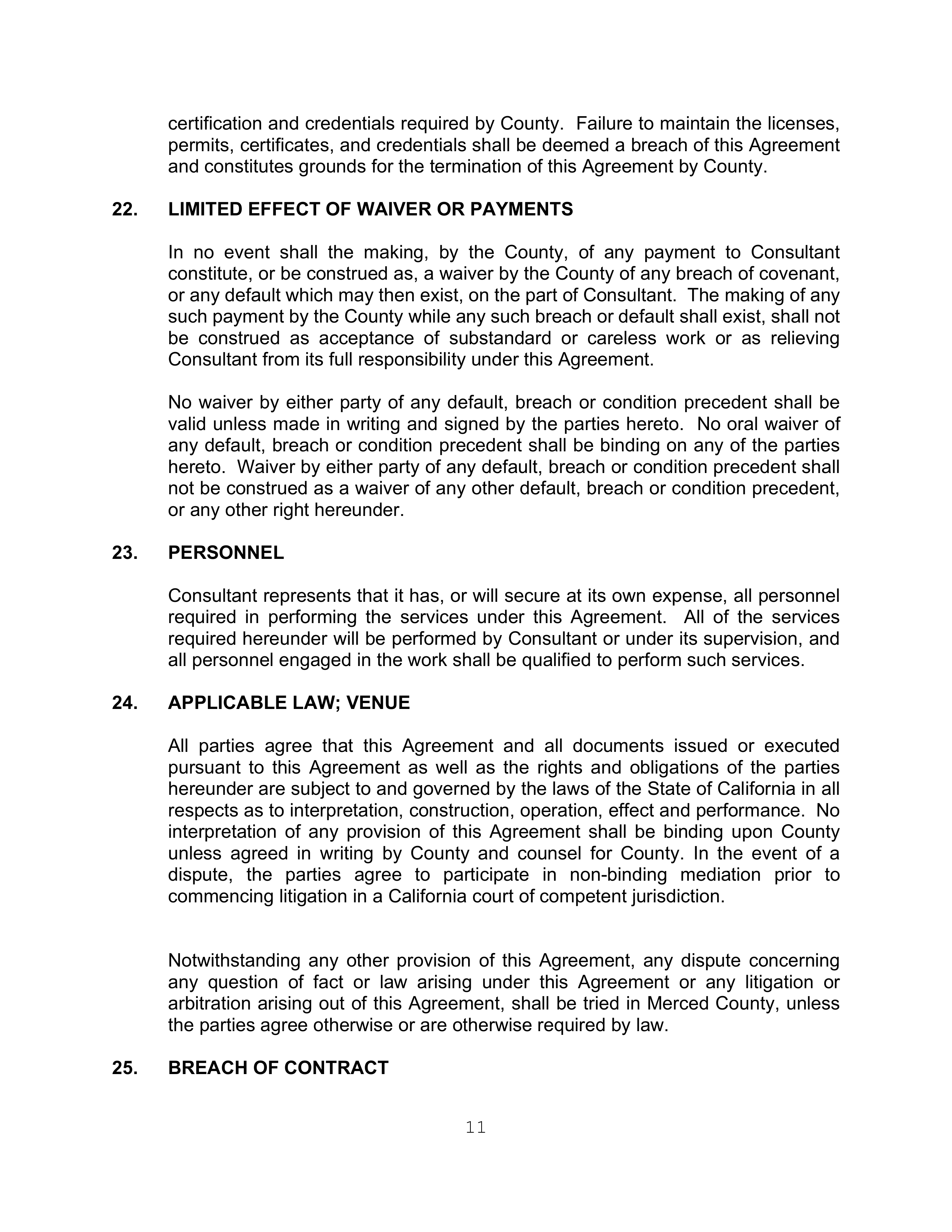 AGREEMENT FOR SPECIAL SERVICES BETWEEN KPMG LLP and MERCED COUNTY — page 11