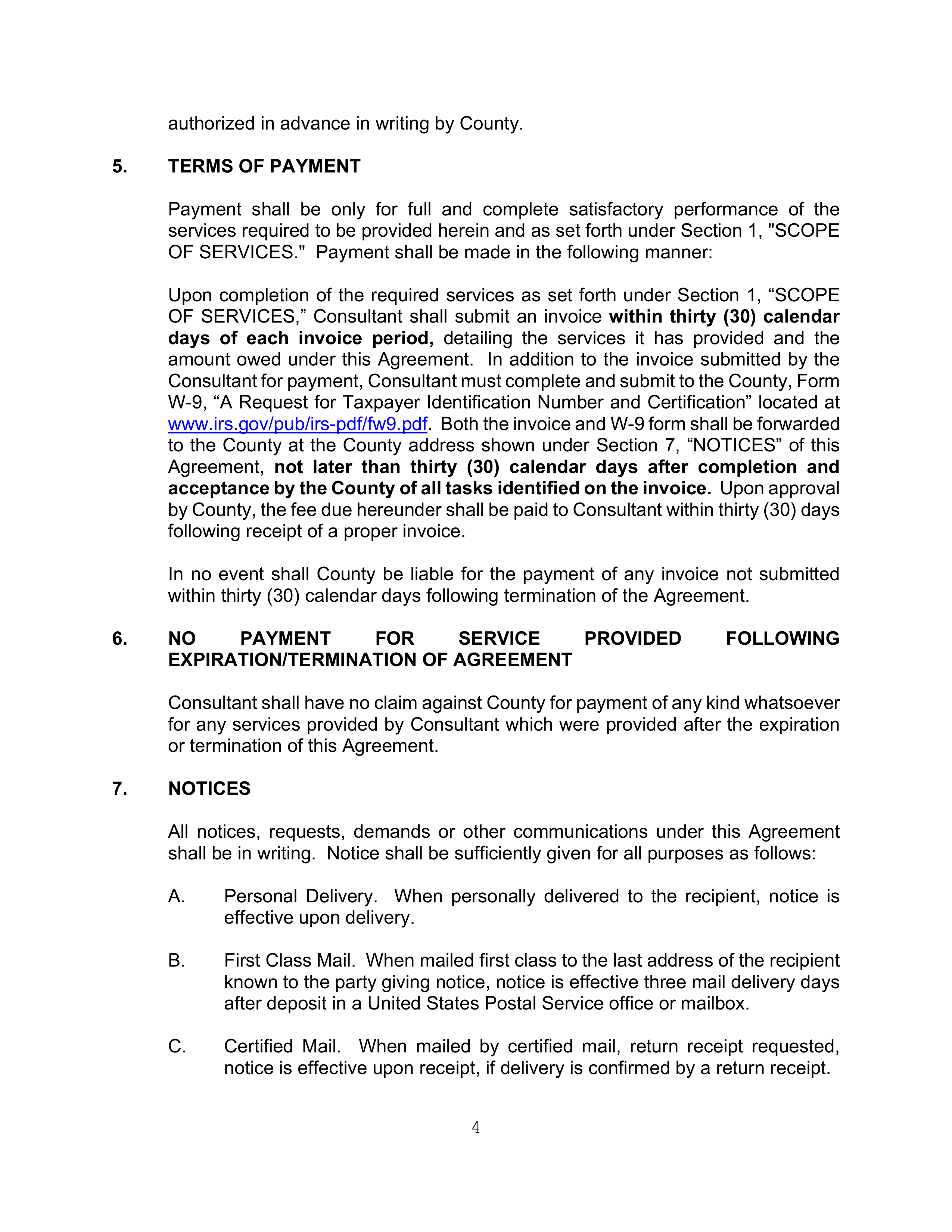 AGREEMENT FOR SPECIAL SERVICES BETWEEN KPMG LLP and MERCED COUNTY — page 4
