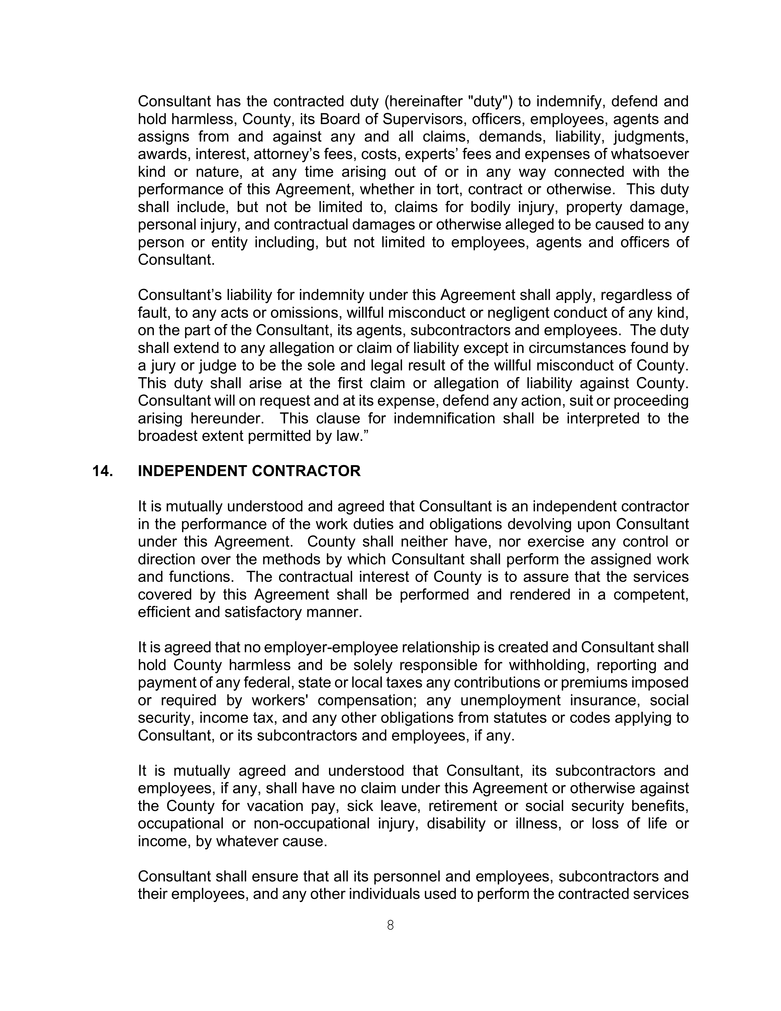 AGREEMENT FOR SPECIAL SERVICES BETWEEN KPMG LLP and MERCED COUNTY — page 8