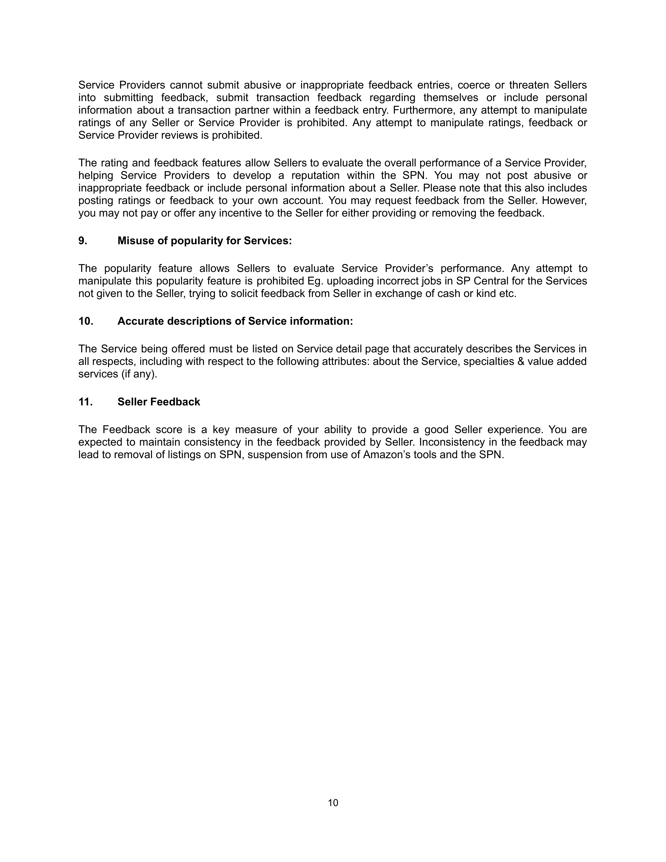 AMAZON SELLER SERVICES LISTINGS AGREEMENT — page 10