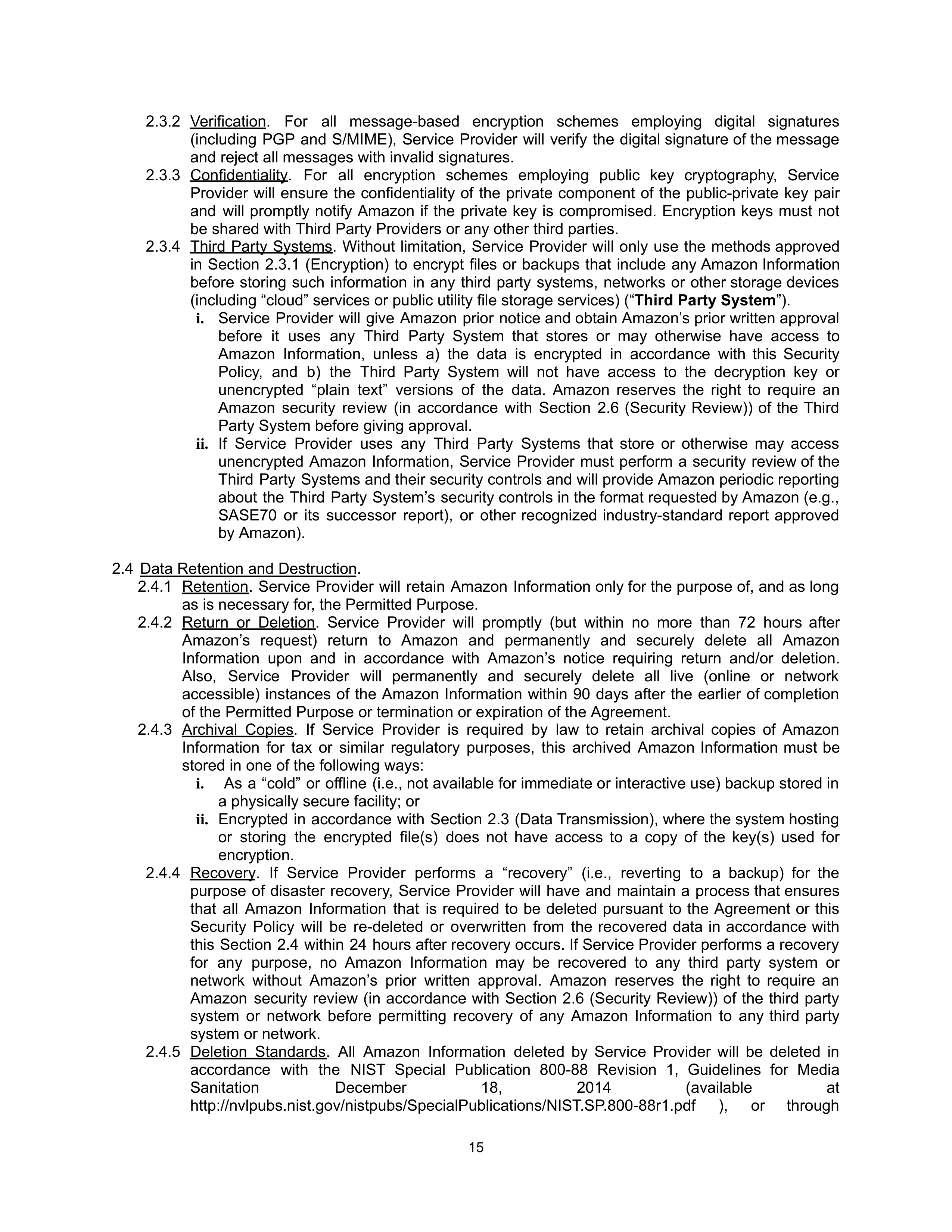 AMAZON SELLER SERVICES LISTINGS AGREEMENT — page 15