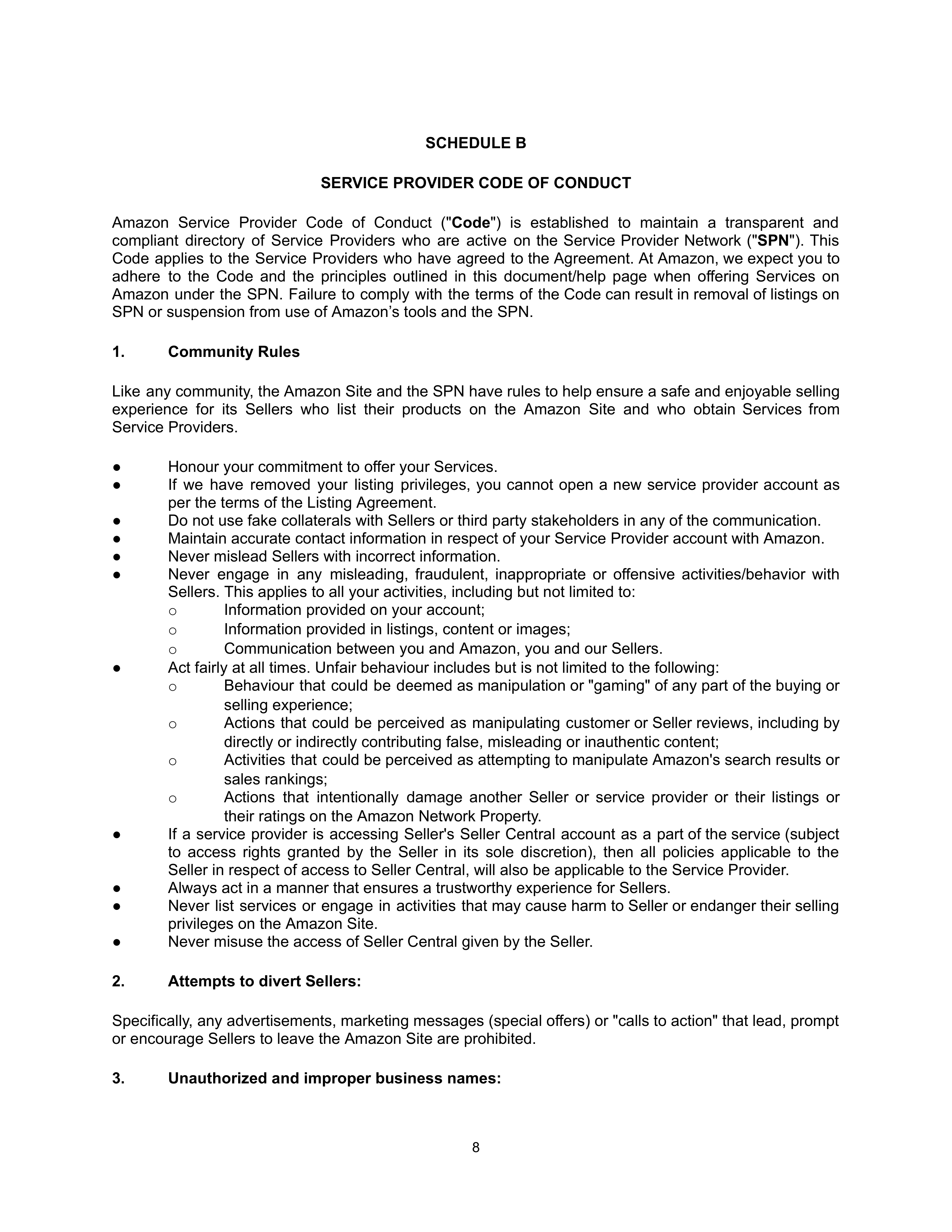 AMAZON SELLER SERVICES LISTINGS AGREEMENT — page 8