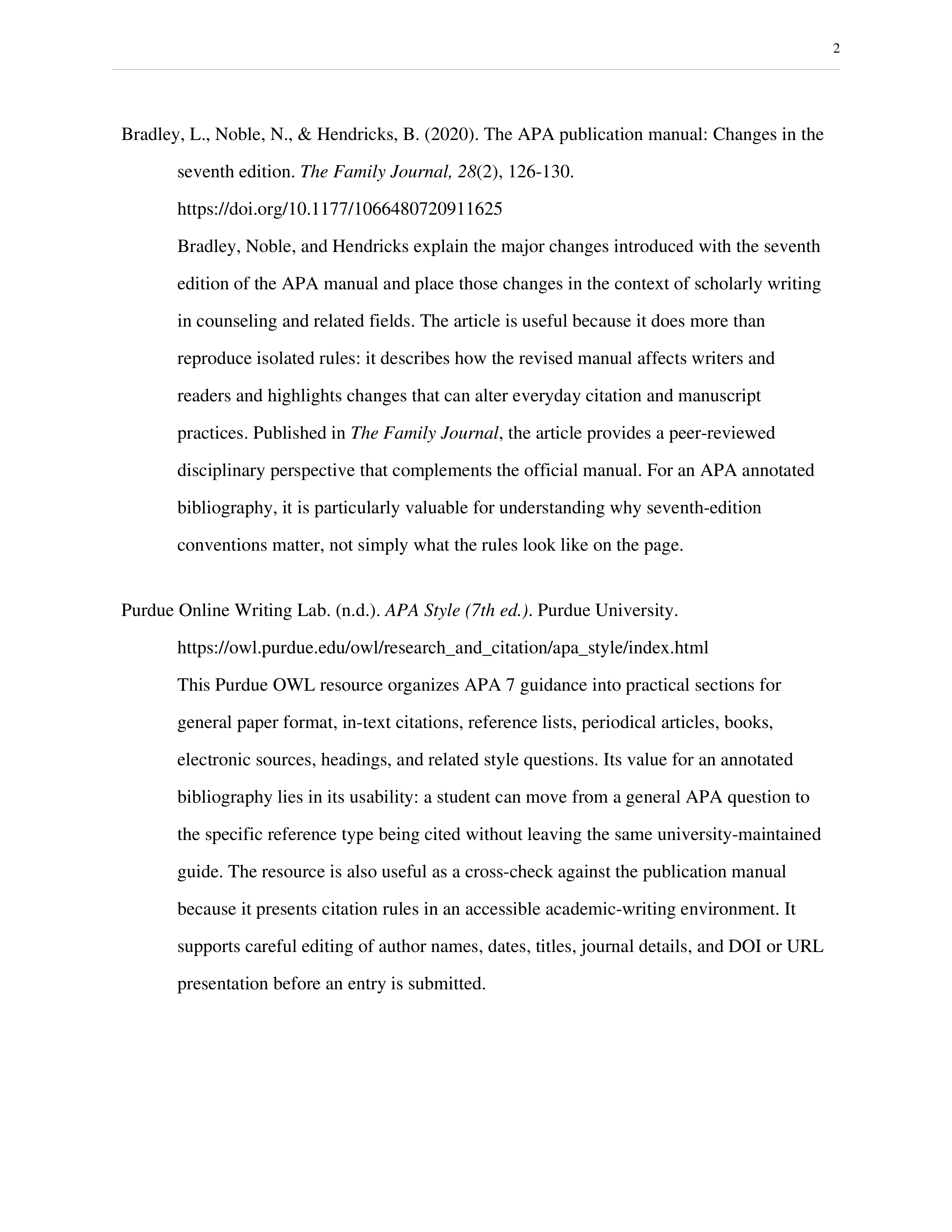 APA Annotated Bibliography — page 2