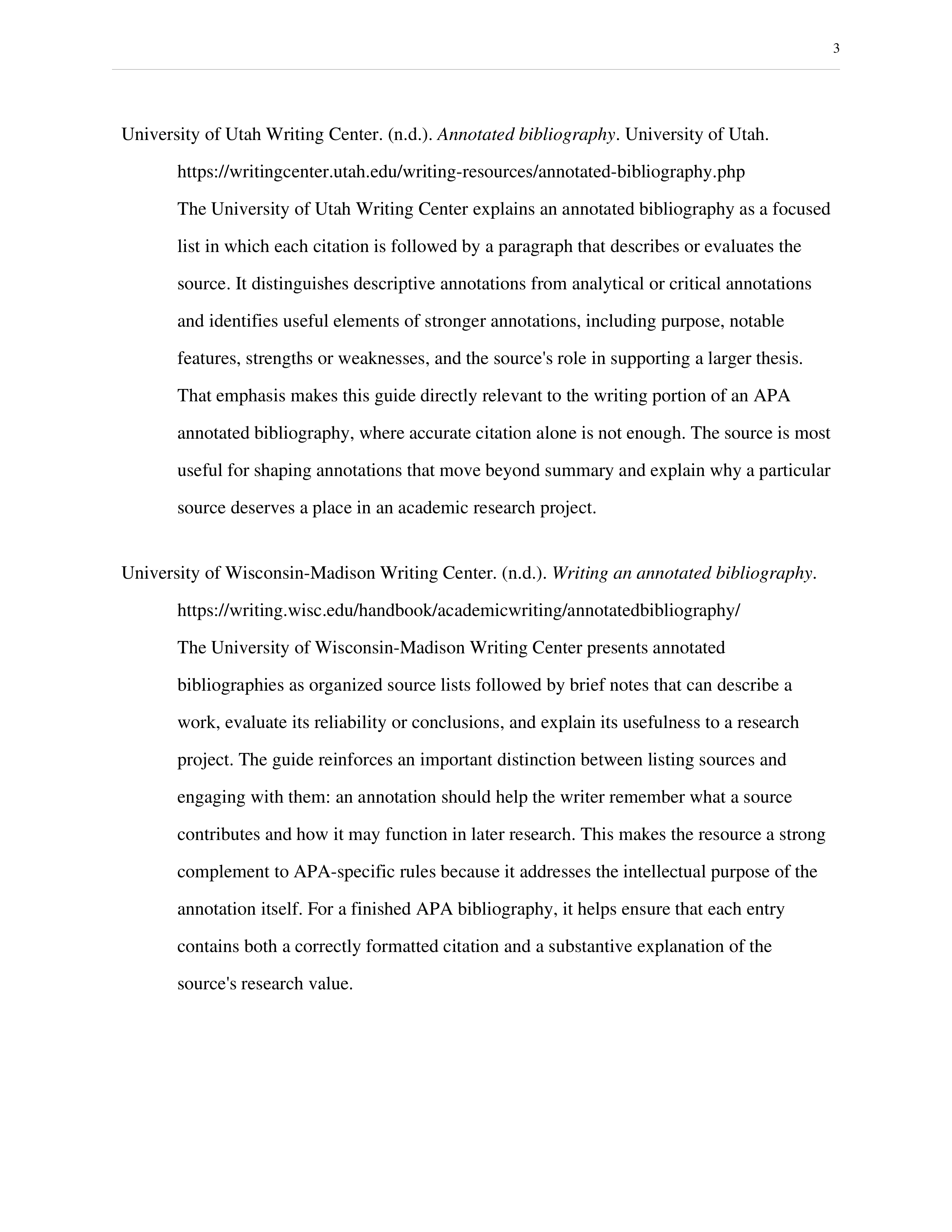 APA Annotated Bibliography — page 3