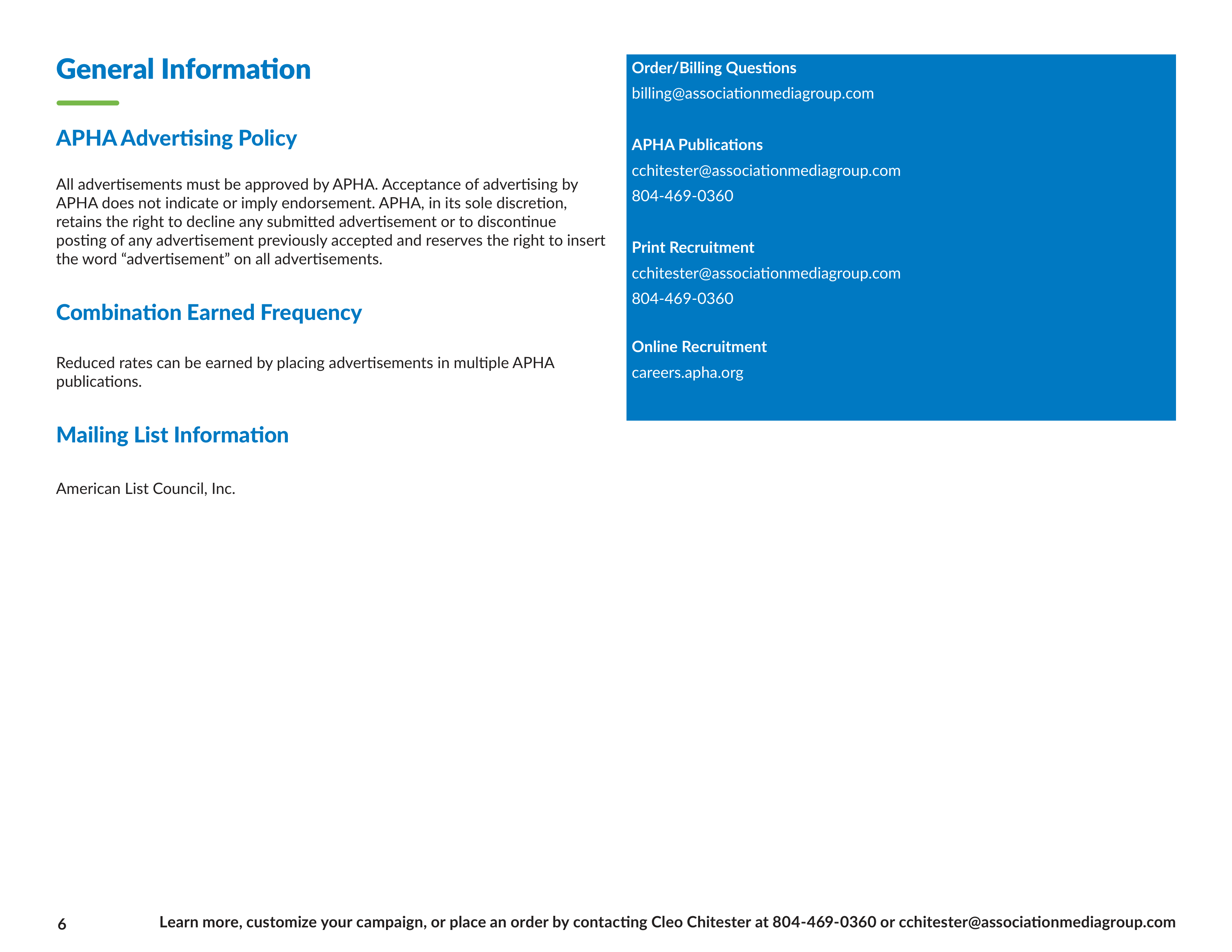 APHA Advertising Media Kit — page 6
