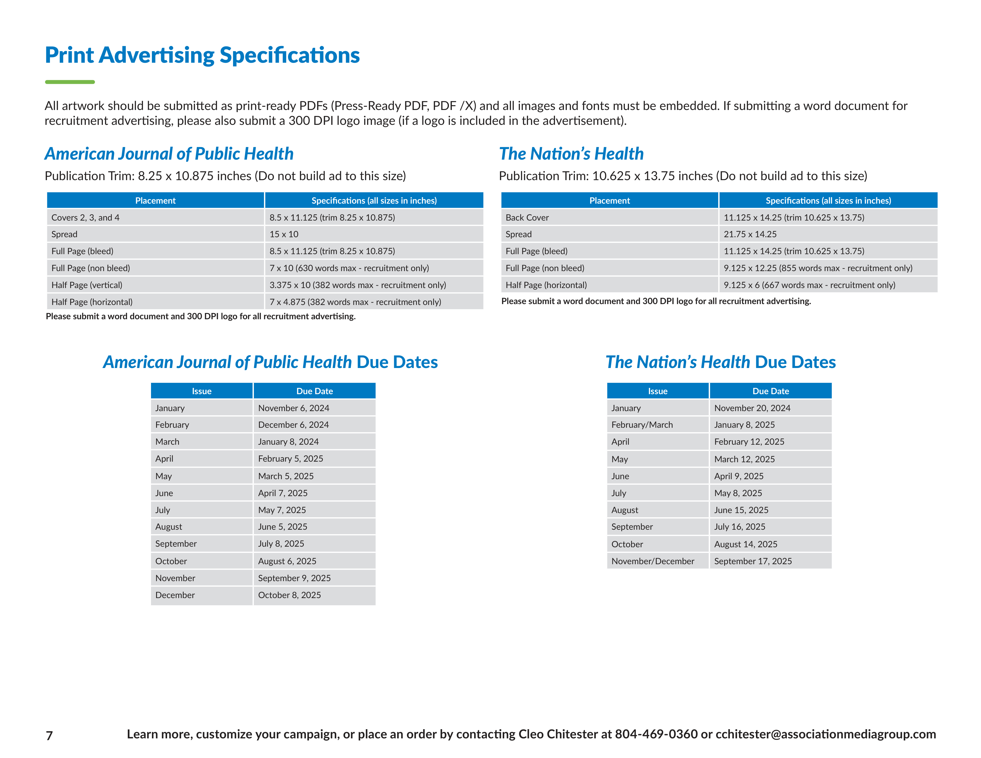 APHA Advertising Media Kit — page 7