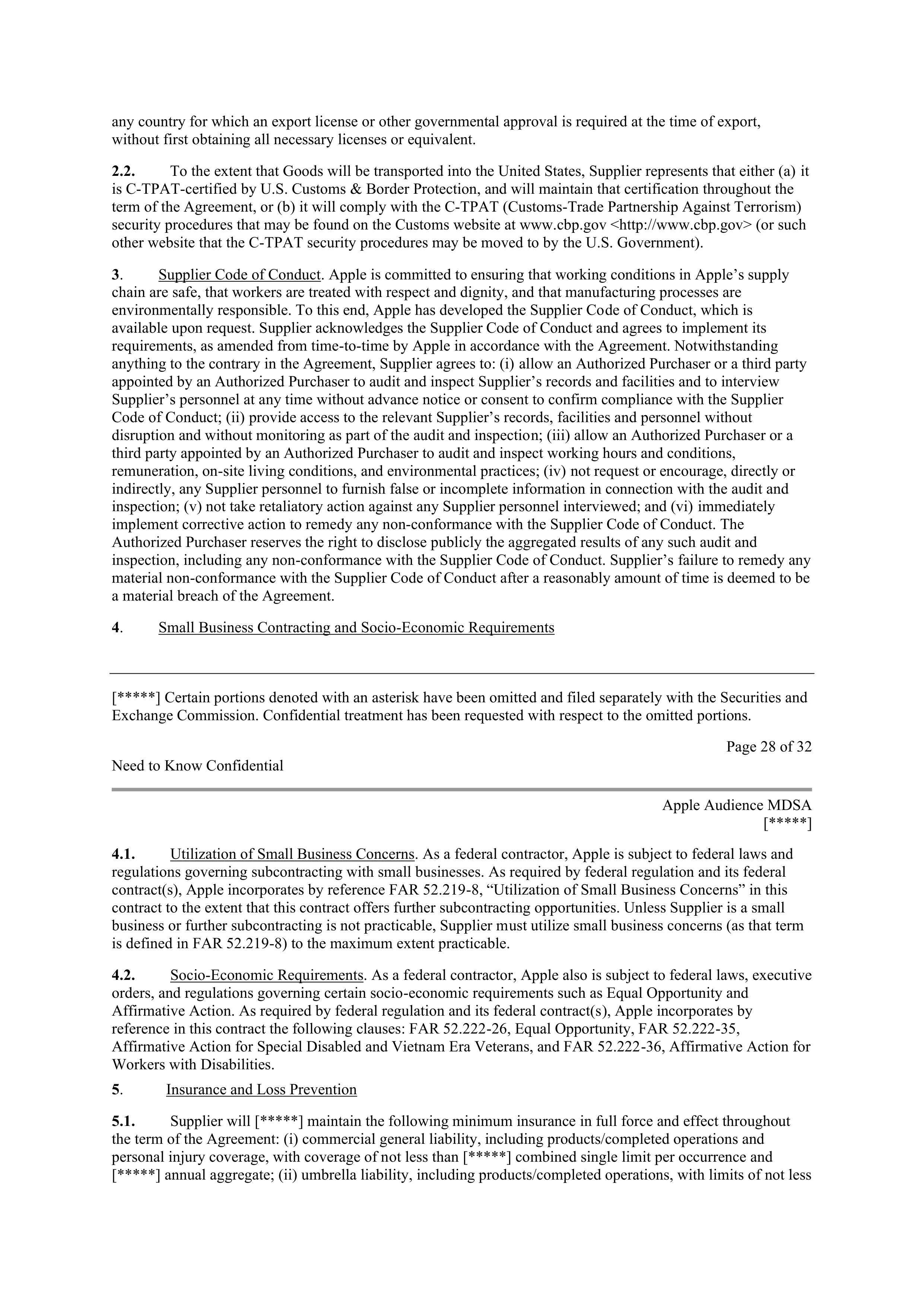APPLE INC. MASTER DEVELOPMENT AND SUPPLY AGREEMENT — page 25