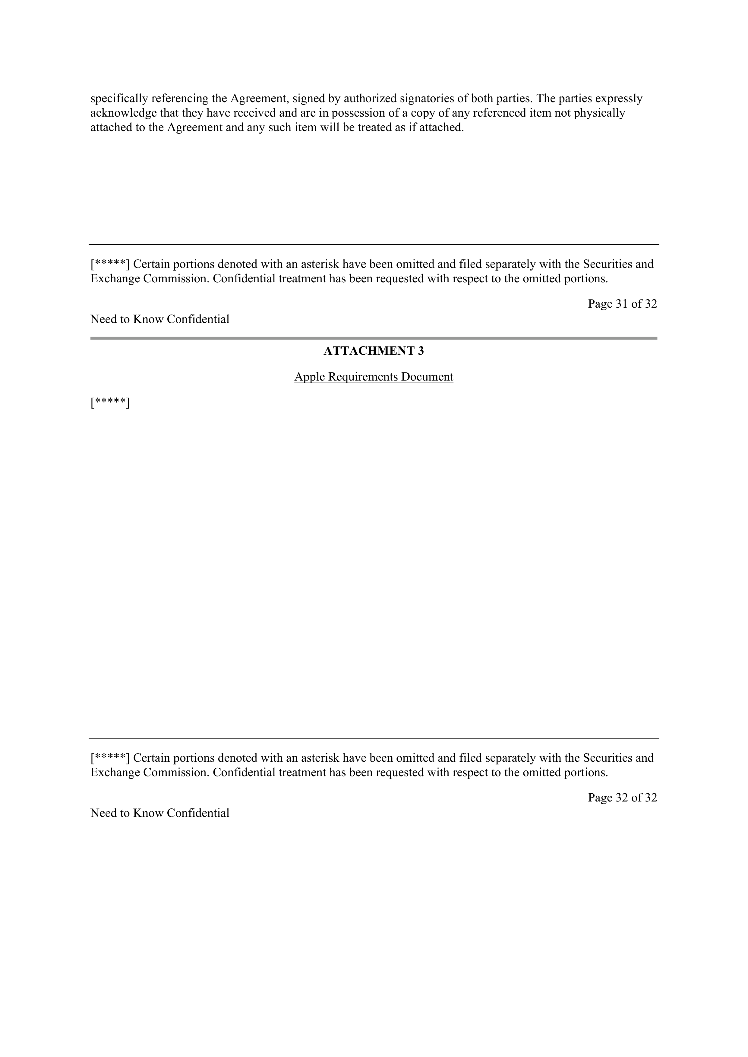 APPLE INC. MASTER DEVELOPMENT AND SUPPLY AGREEMENT — page 28
