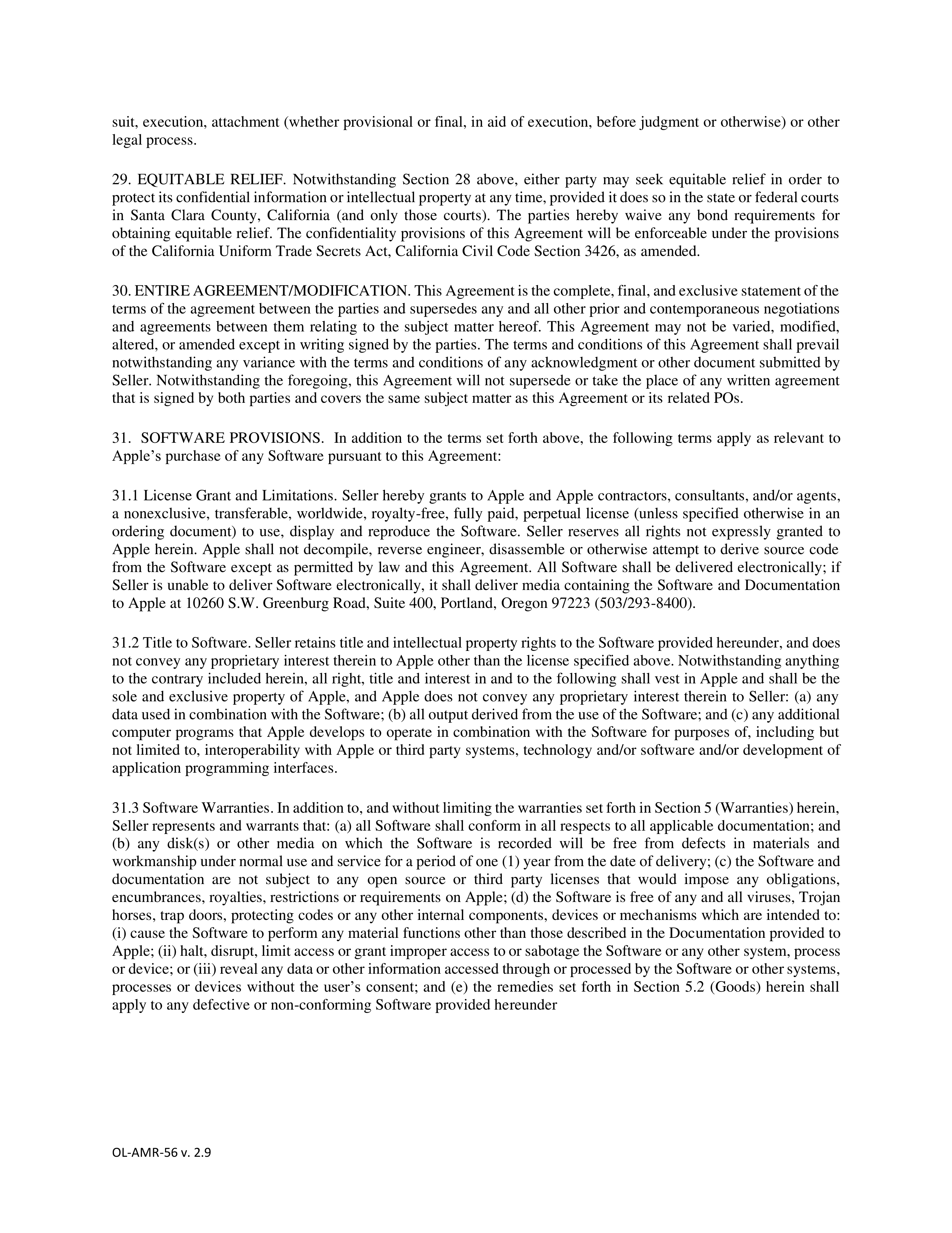 APPLE PURCHASE AGREEMENT — page 11