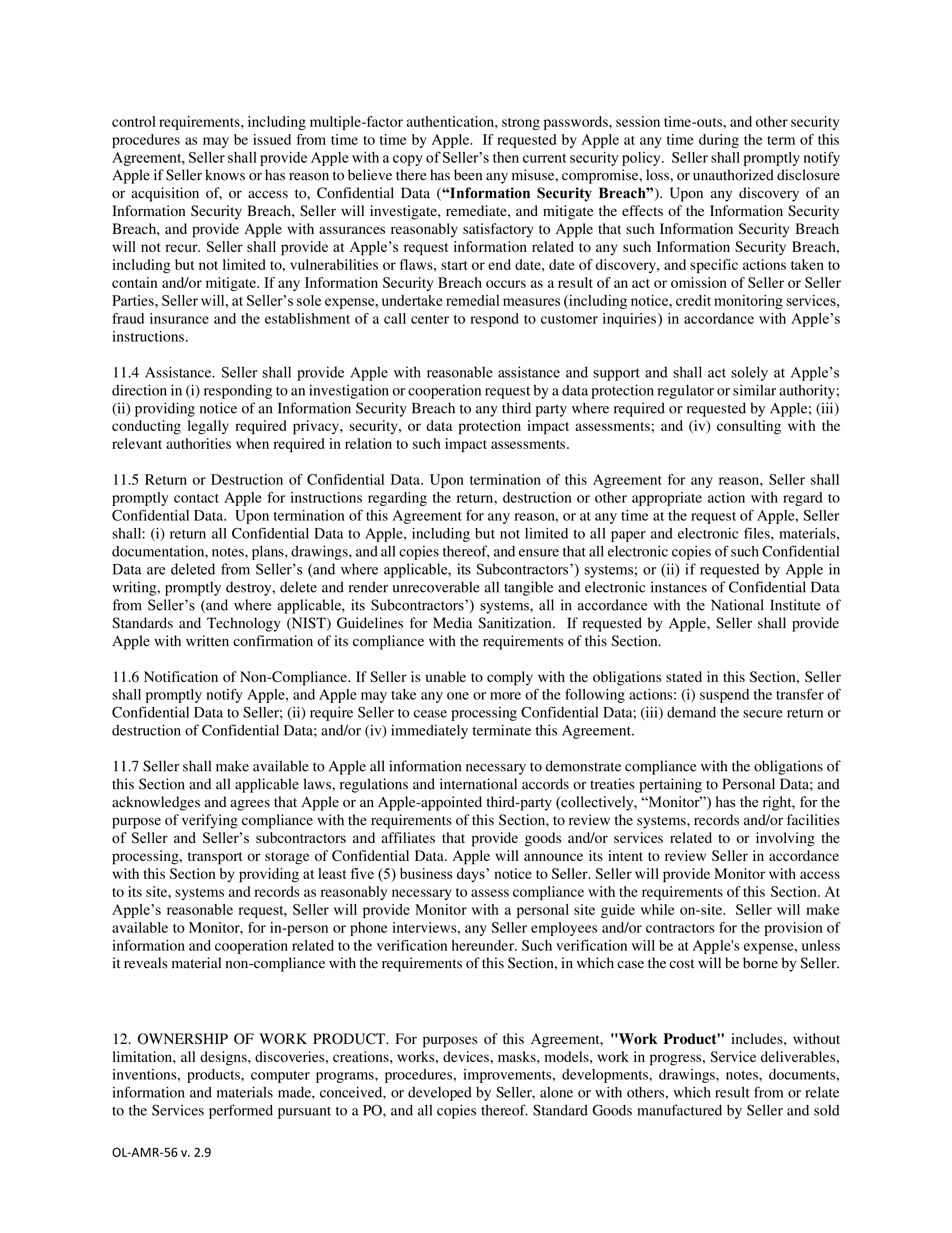 APPLE PURCHASE AGREEMENT — page 6